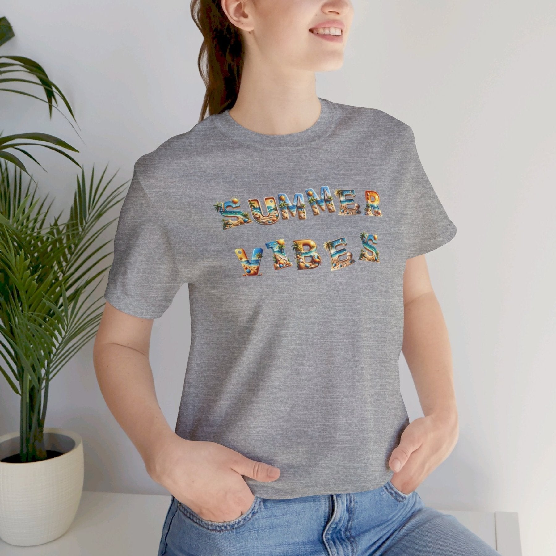 Summer Vibes, Unisex Jersey Short Sleeve Tee - Janlyn's Crafts