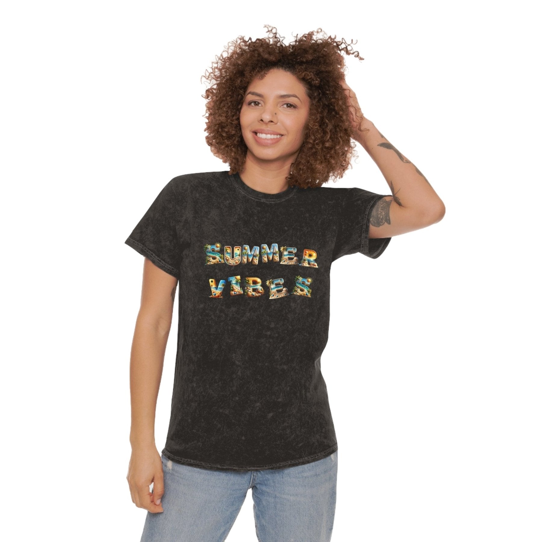 Summer Vibes, Unisex Mineral Wash T - Shirt - Janlyn's Crafts