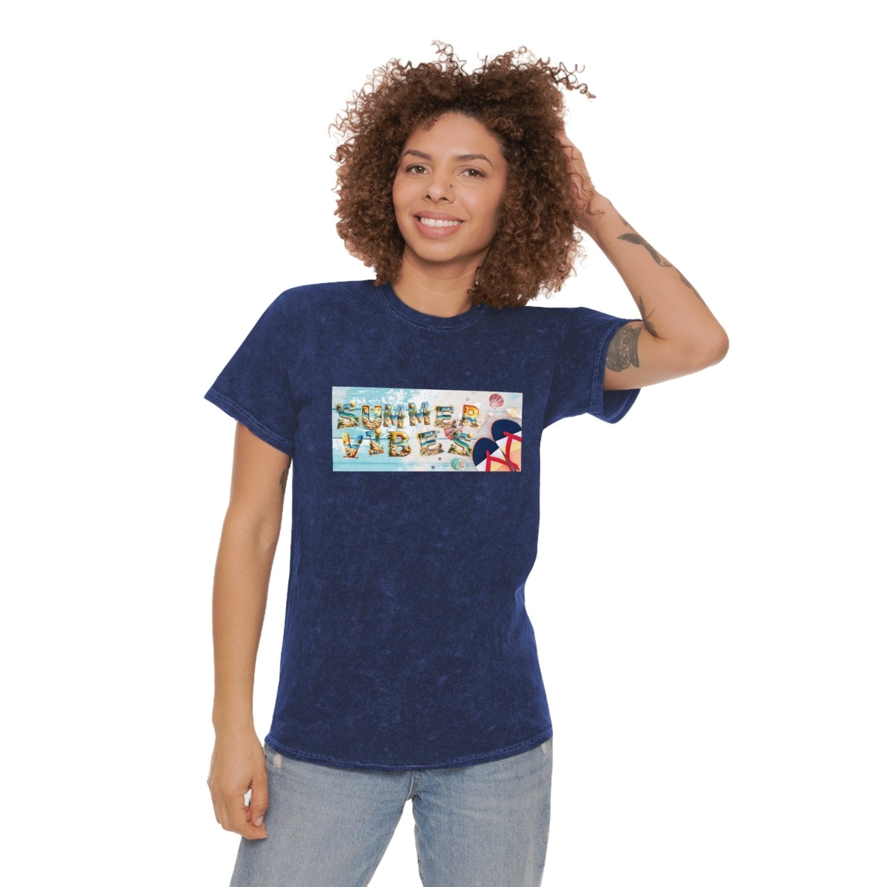 Summer Vibes, Unisex Mineral Wash T - Shirt - Janlyn's Crafts