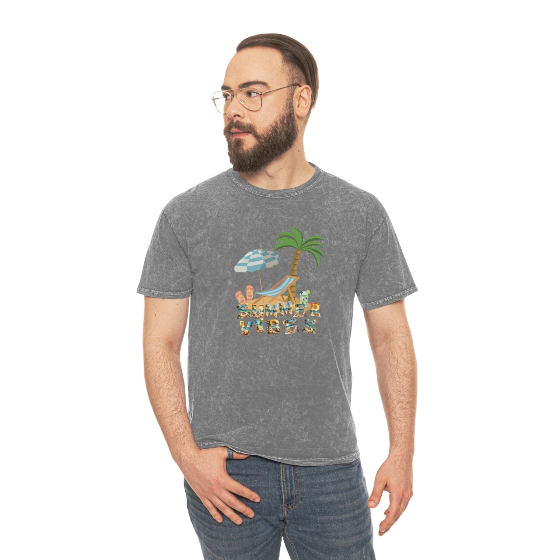 Summer Vibes, Unisex Mineral Wash T - Shirt - Janlyn's Crafts