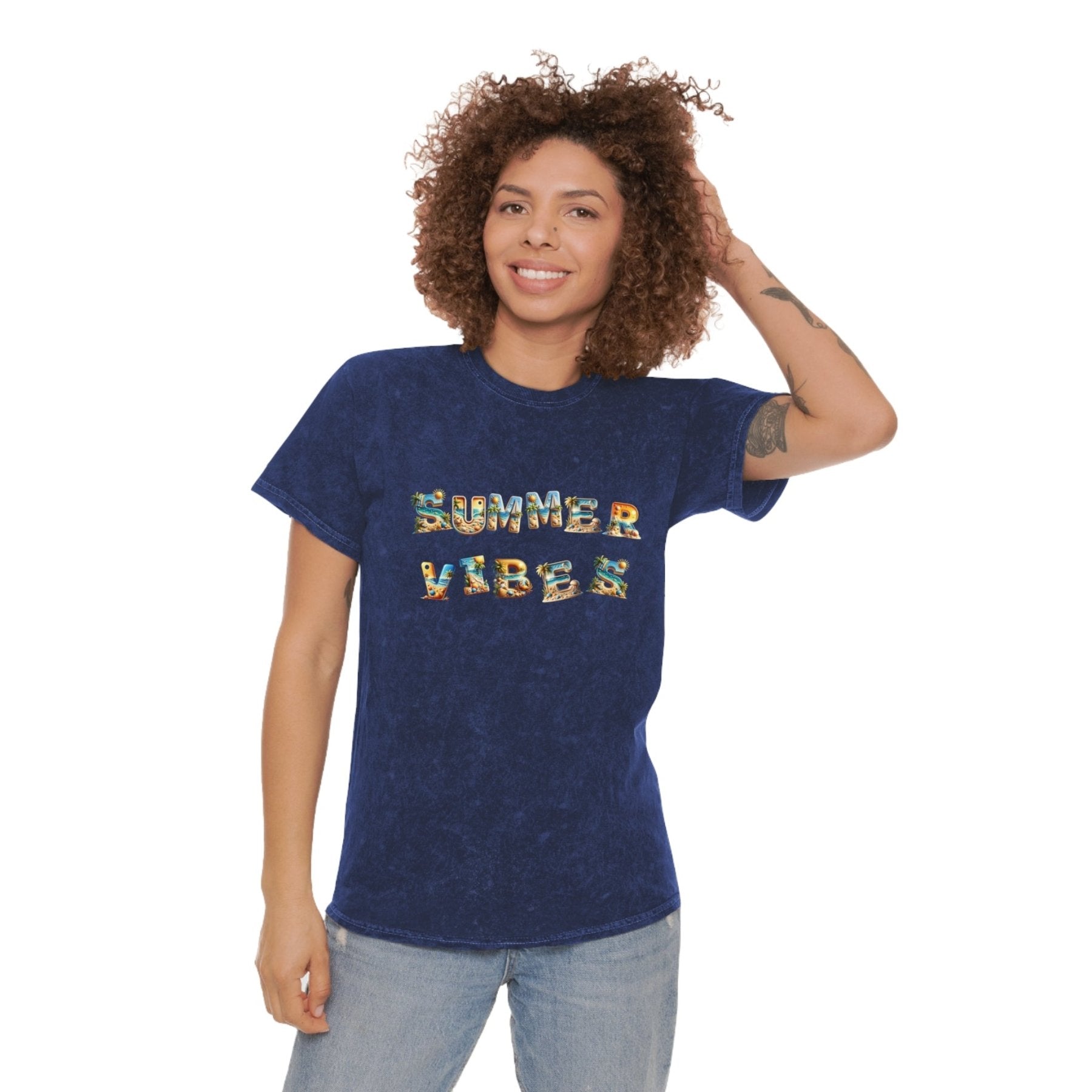 Summer Vibes, Unisex Mineral Wash T - Shirt - Janlyn's Crafts