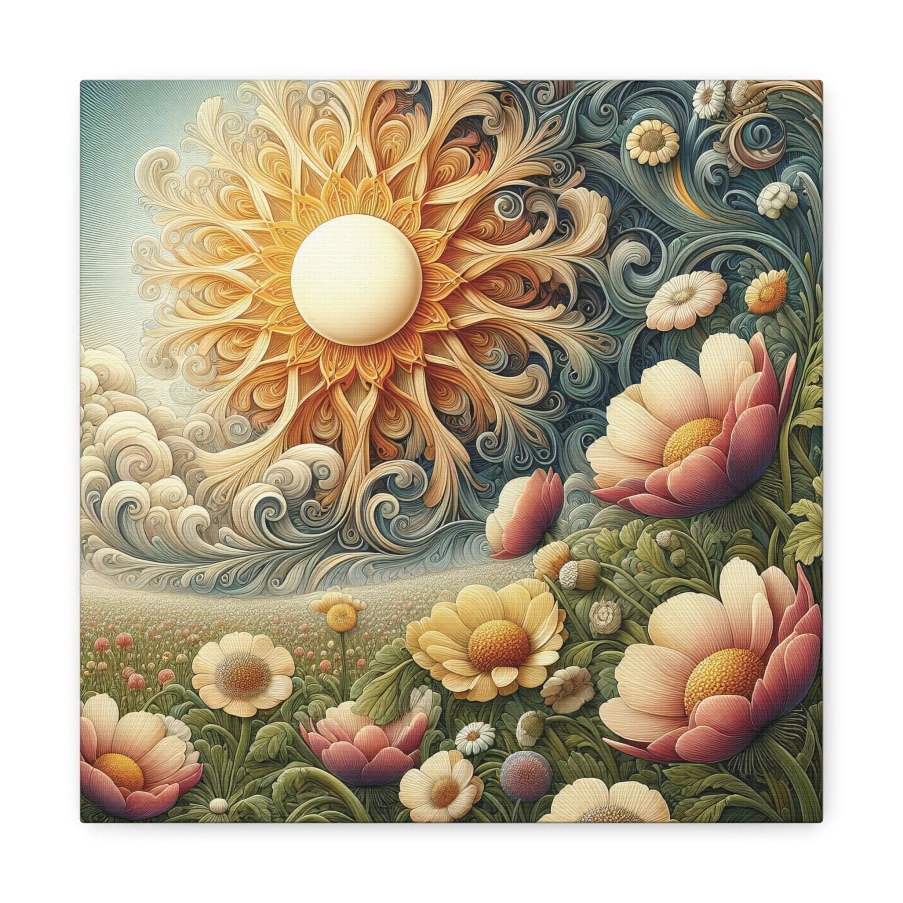 Sun & Flowers Canvas (#15) - Janlyn's Crafts