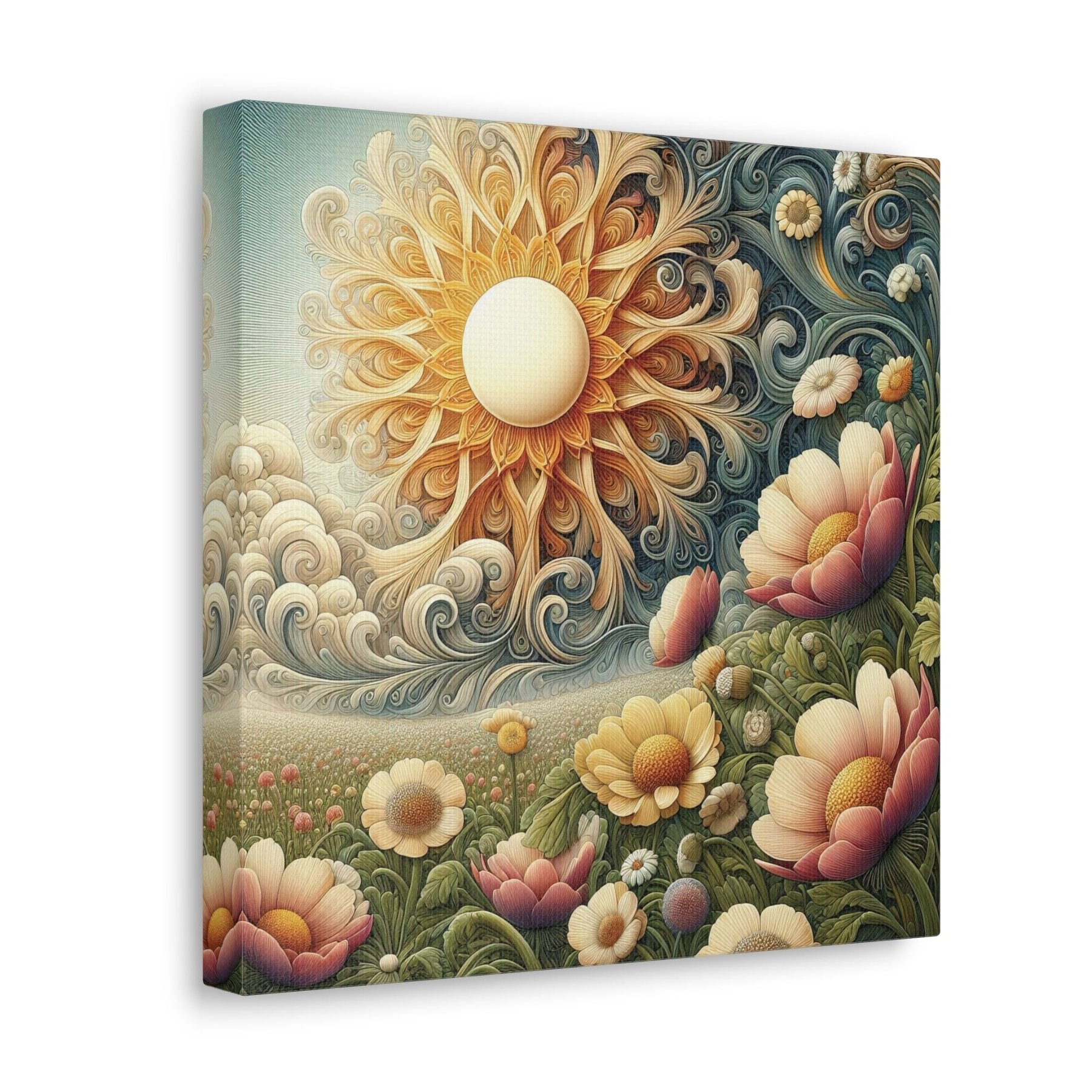 Sun & Flowers Canvas (#15) - Janlyn's Crafts