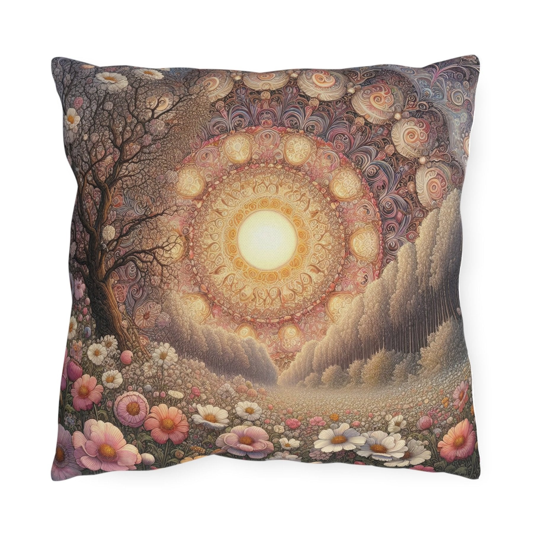 Sun & Flowers Outdoor Pillow, Qty 1, (10) - Janlyn's Crafts