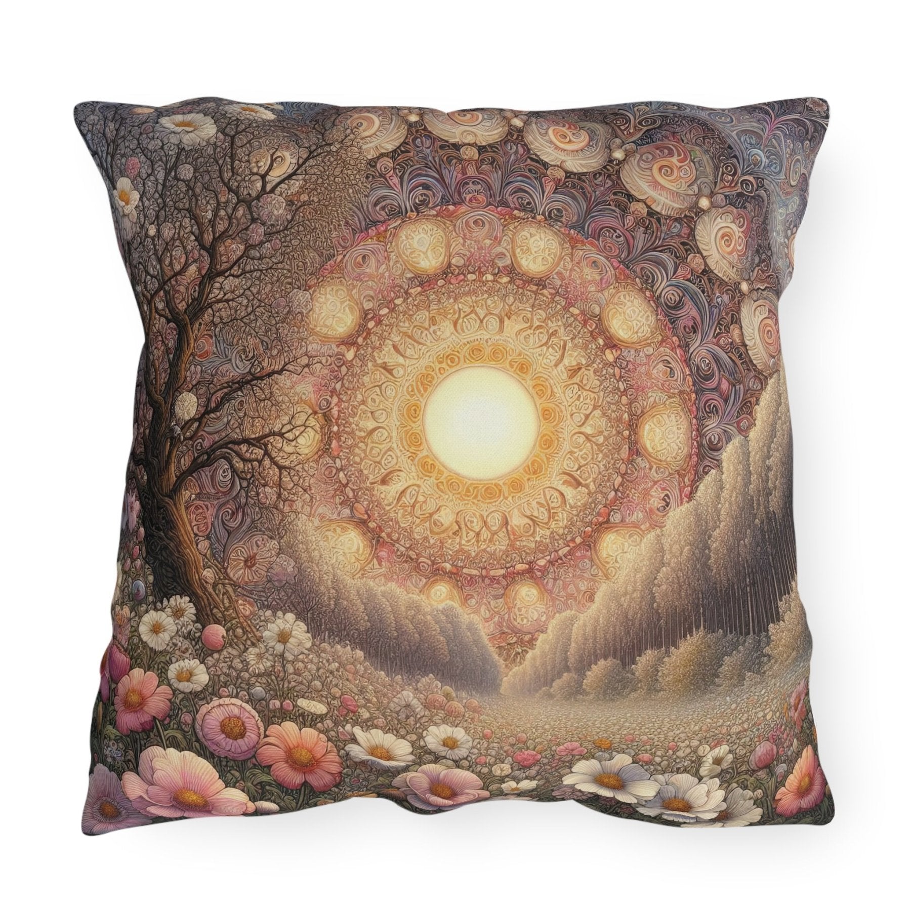 Sun & Flowers Outdoor Pillow, Qty 1, (10) - Janlyn's Crafts