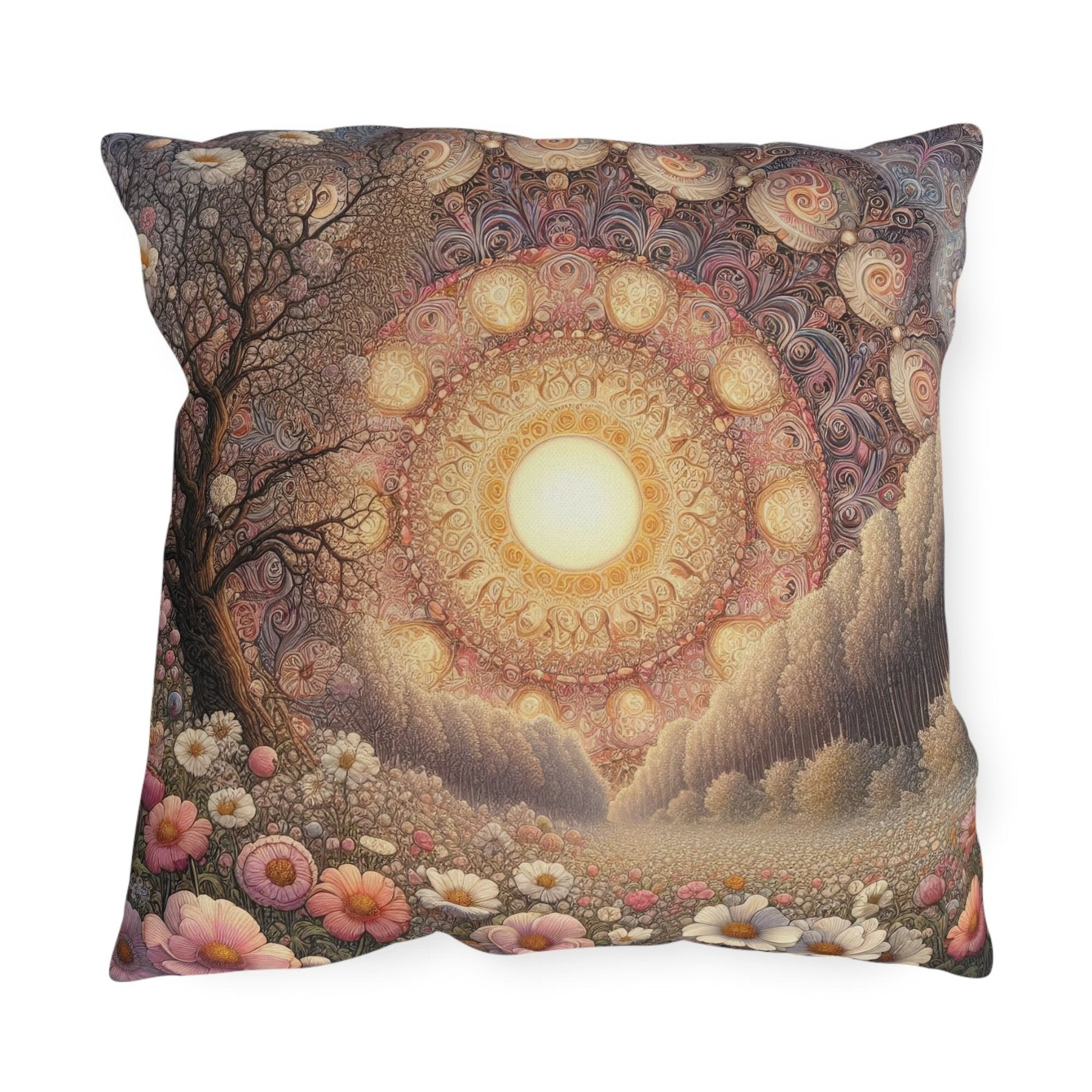 Sun & Flowers Outdoor Pillow, Qty 1, (10) - Janlyn's Crafts