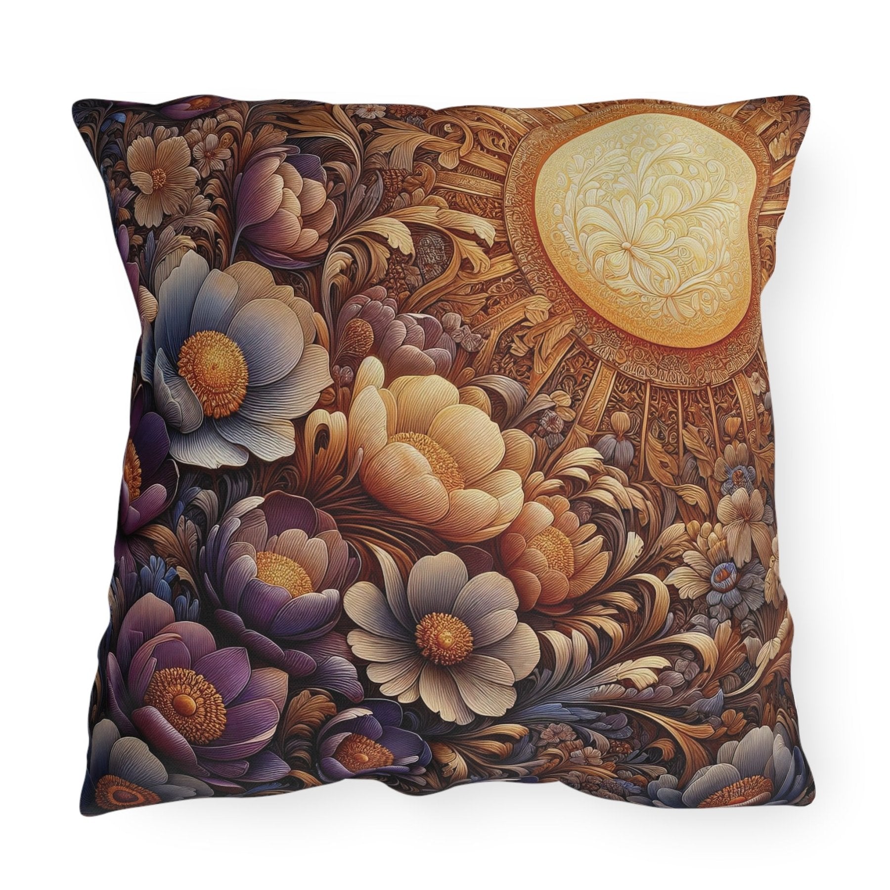 Sun & Flowers Outdoor Pillow, Qty 1, (11) - Janlyn's Crafts