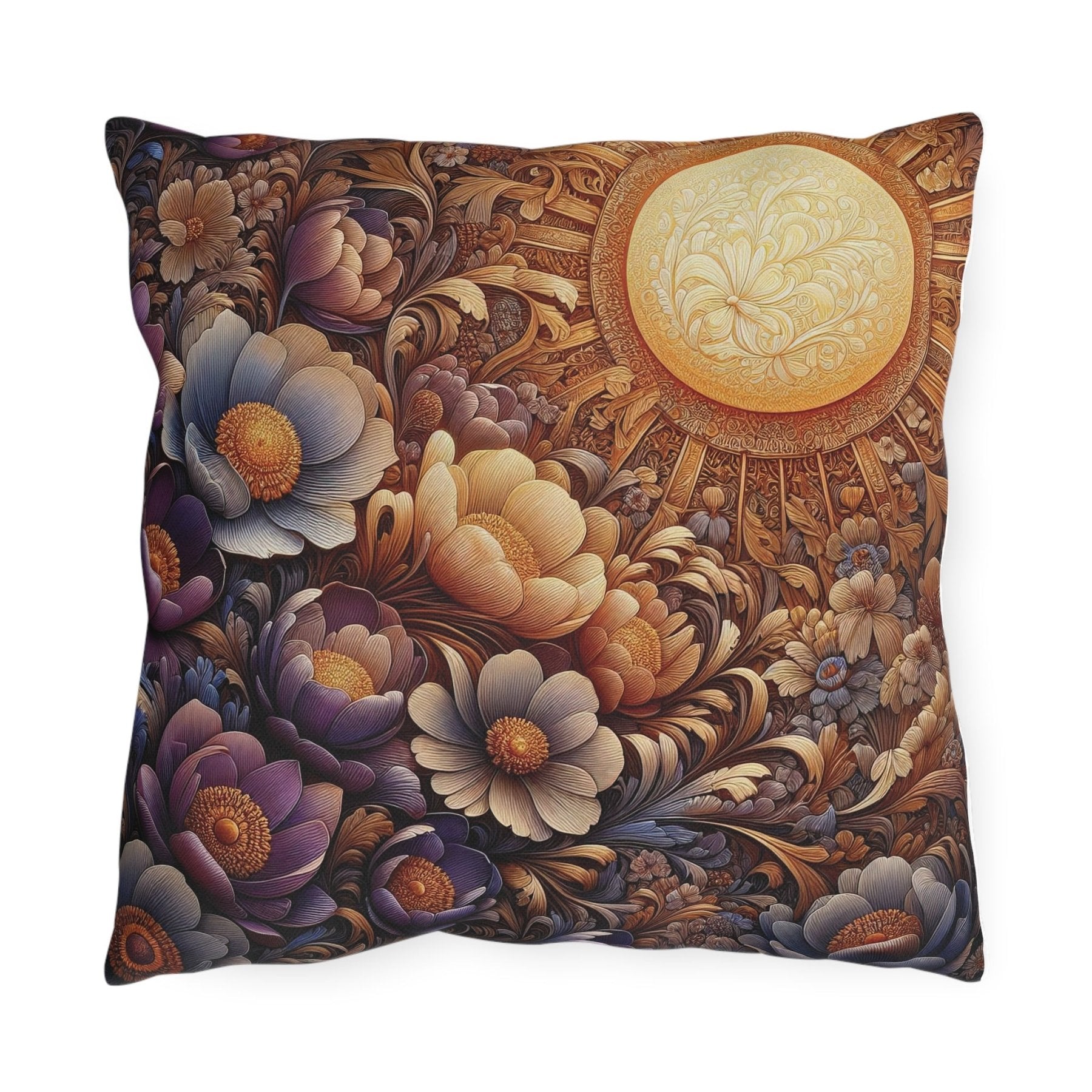 Sun & Flowers Outdoor Pillow, Qty 1, (11) - Janlyn's Crafts