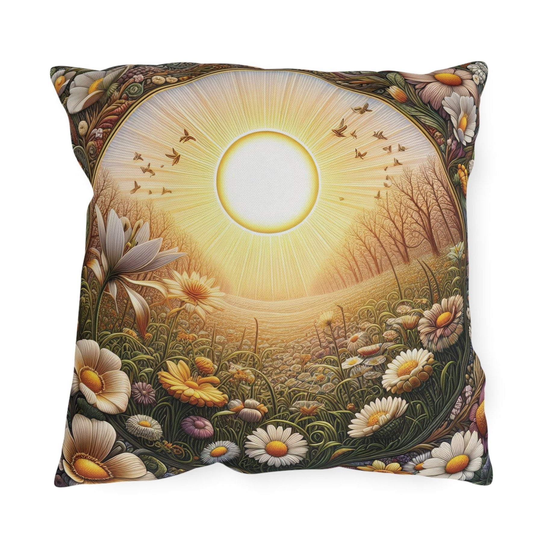 Sun & Flowers Outdoor Pillow, Qty 1, (12) - Janlyn's Crafts