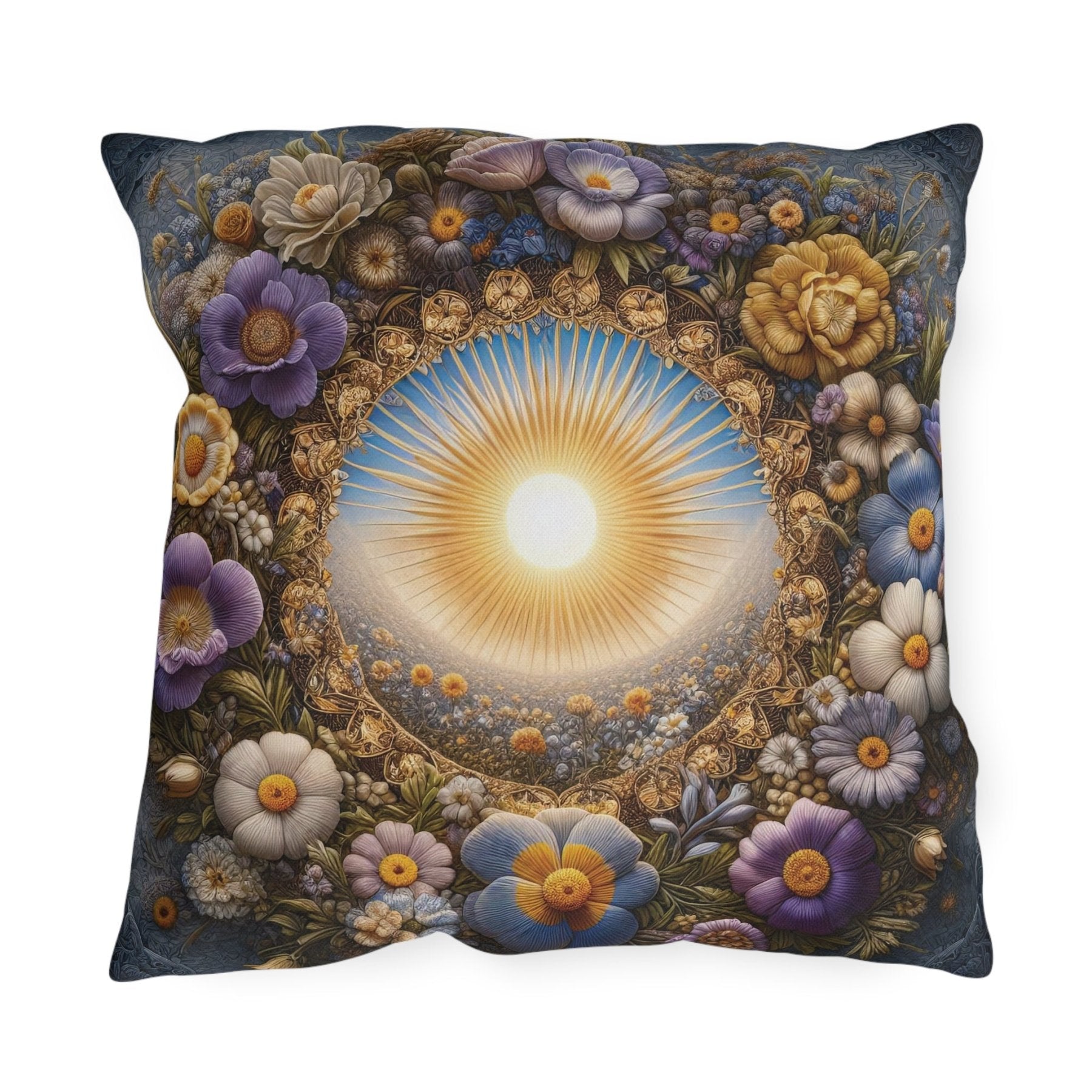 Sun & Flowers Outdoor Pillow, Qty 1, (17) - Janlyn's Crafts