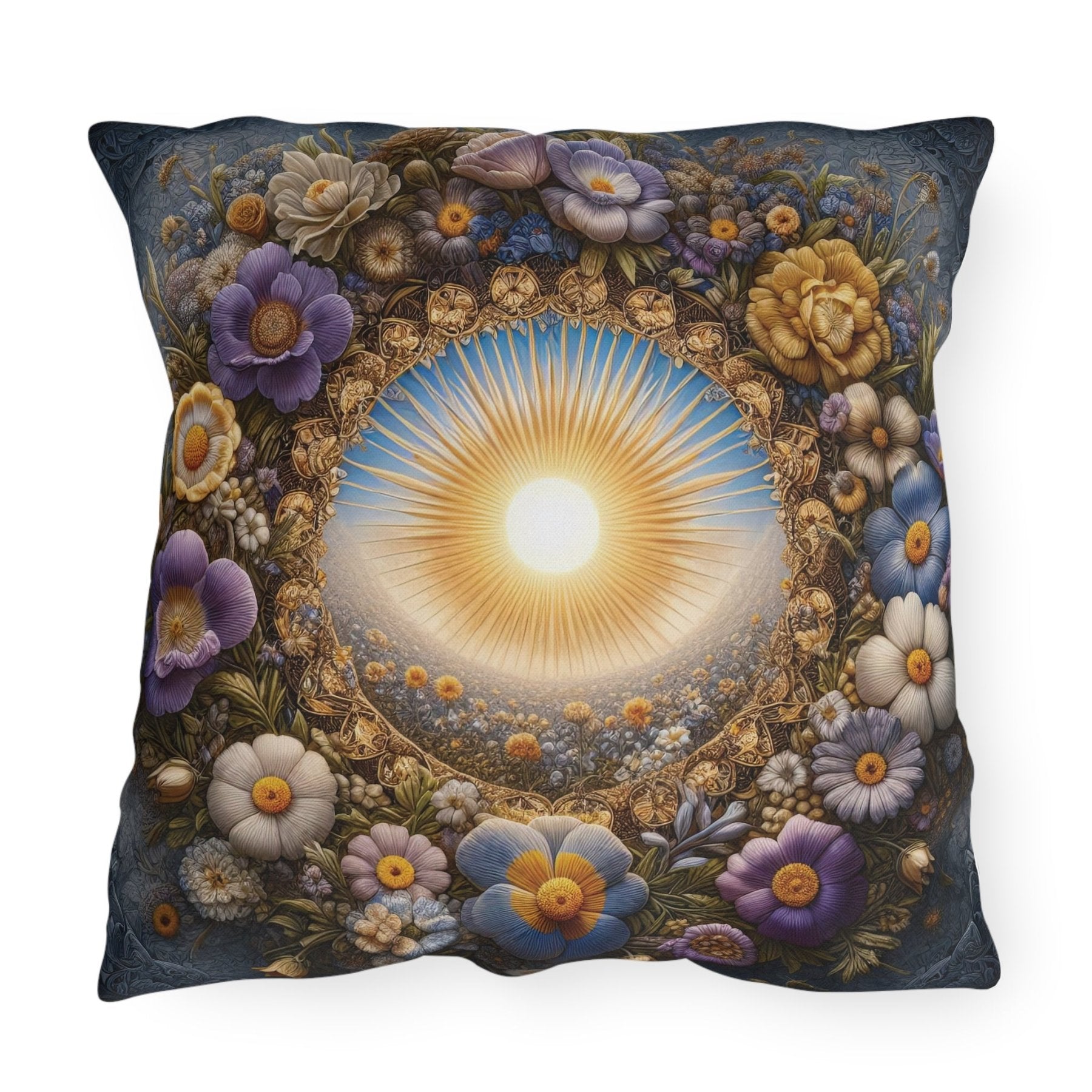 Sun & Flowers Outdoor Pillow, Qty 1, (17) - Janlyn's Crafts