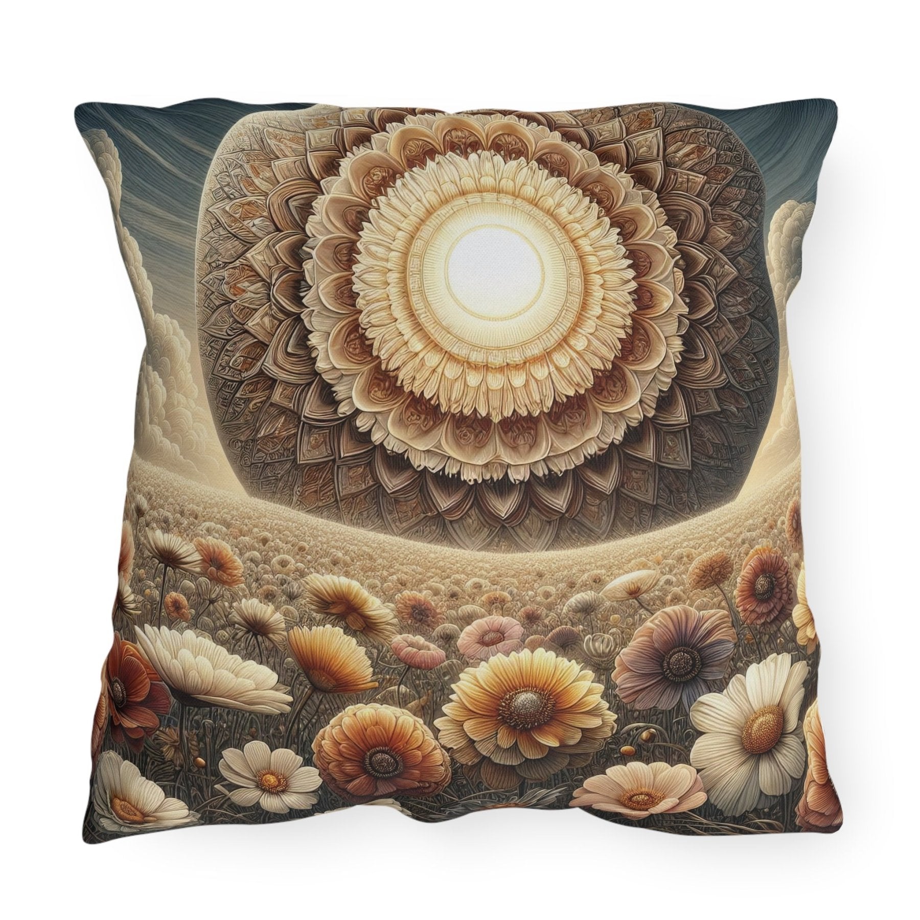 Sun & Flowers Outdoor Pillow, Qty 1, (4) - Janlyn's Crafts