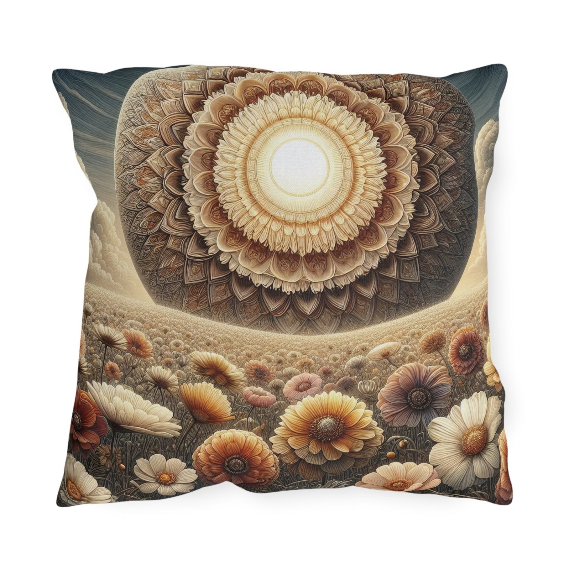 Sun & Flowers Outdoor Pillow, Qty 1, (4) - Janlyn's Crafts