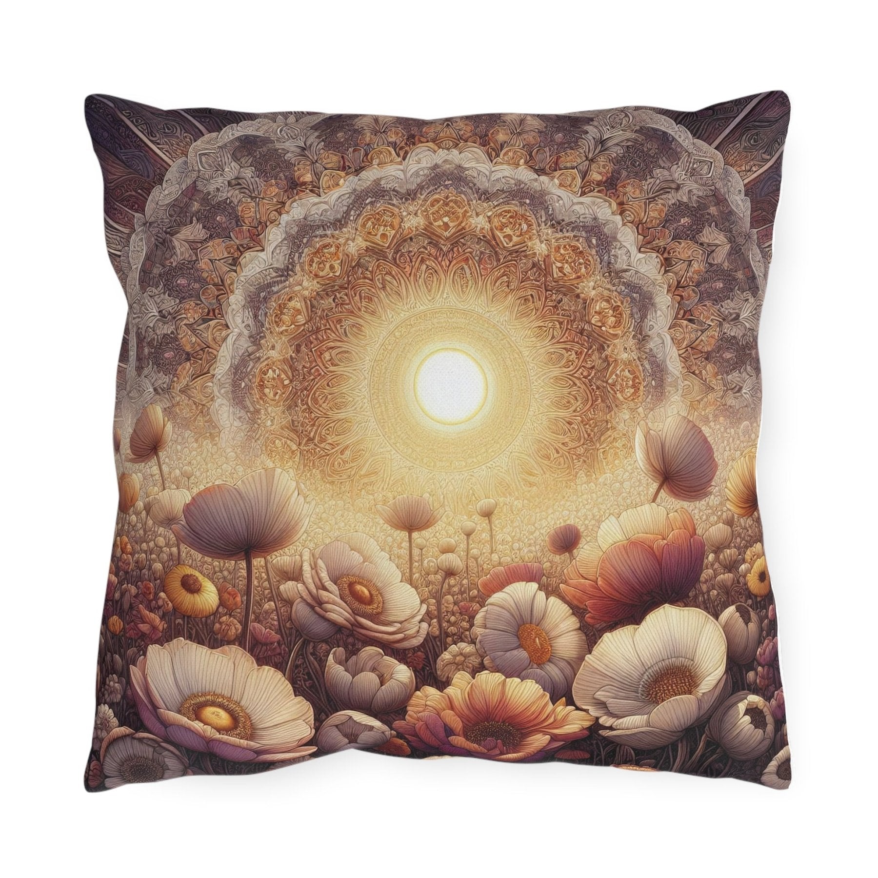 Sun & Flowers Outdoor Pillow, Qty 1, (9) - Janlyn's Crafts