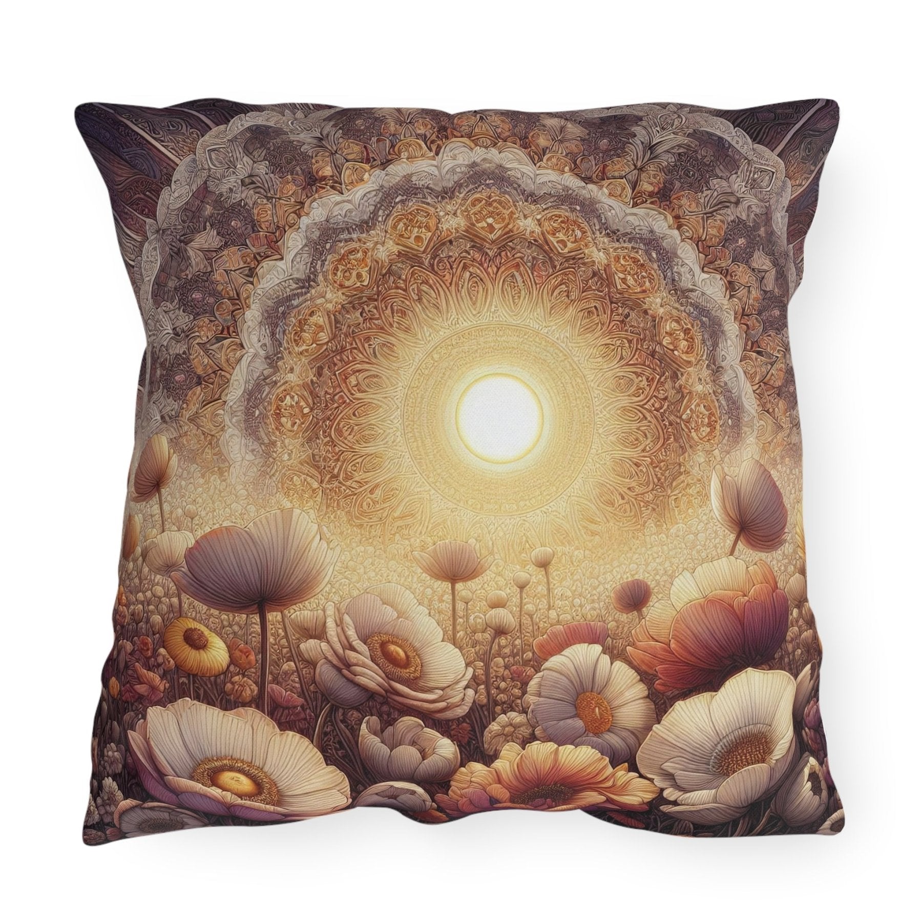 Sun & Flowers Outdoor Pillow, Qty 1, (9) - Janlyn's Crafts