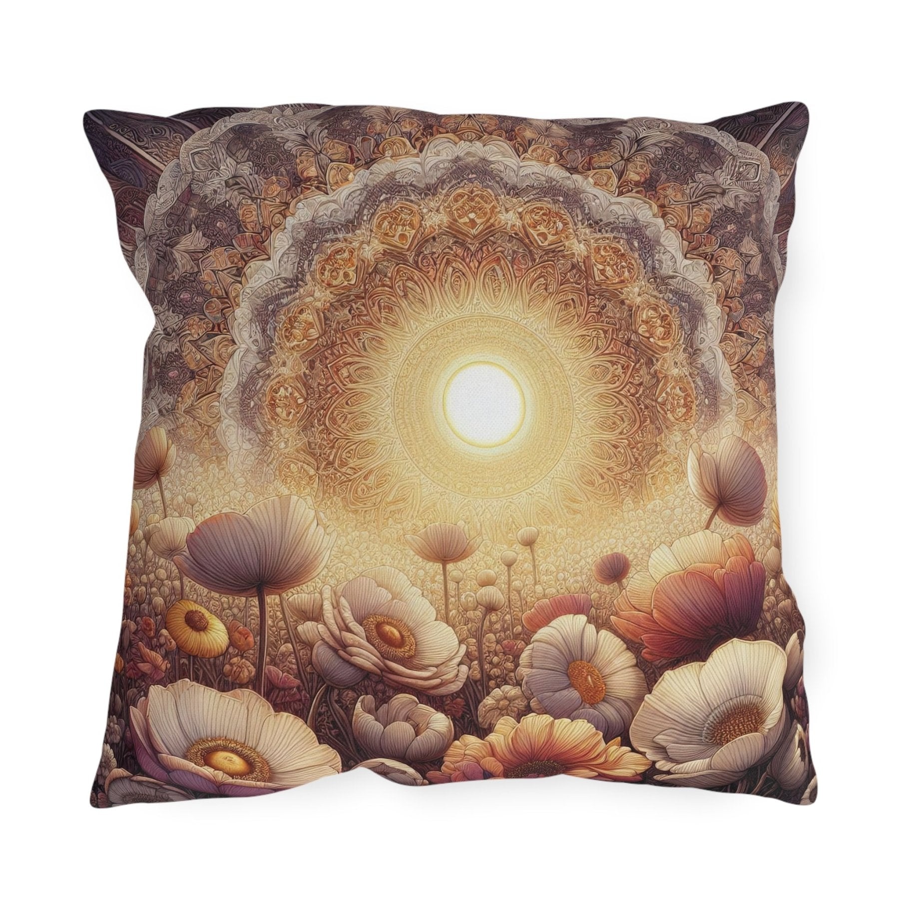 Sun & Flowers Outdoor Pillow, Qty 1, (9) - Janlyn's Crafts