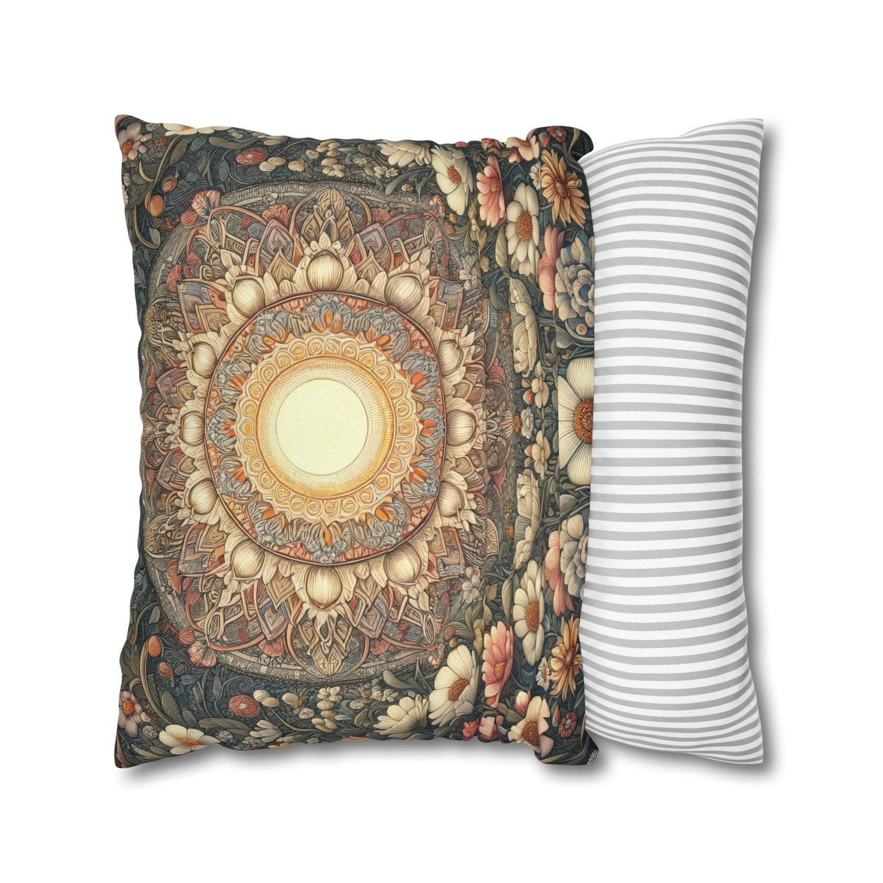 Sun & Flowers Throw Pillow Cover, Throw Pillow Case, Qty 1, (13) - Janlyn's Crafts