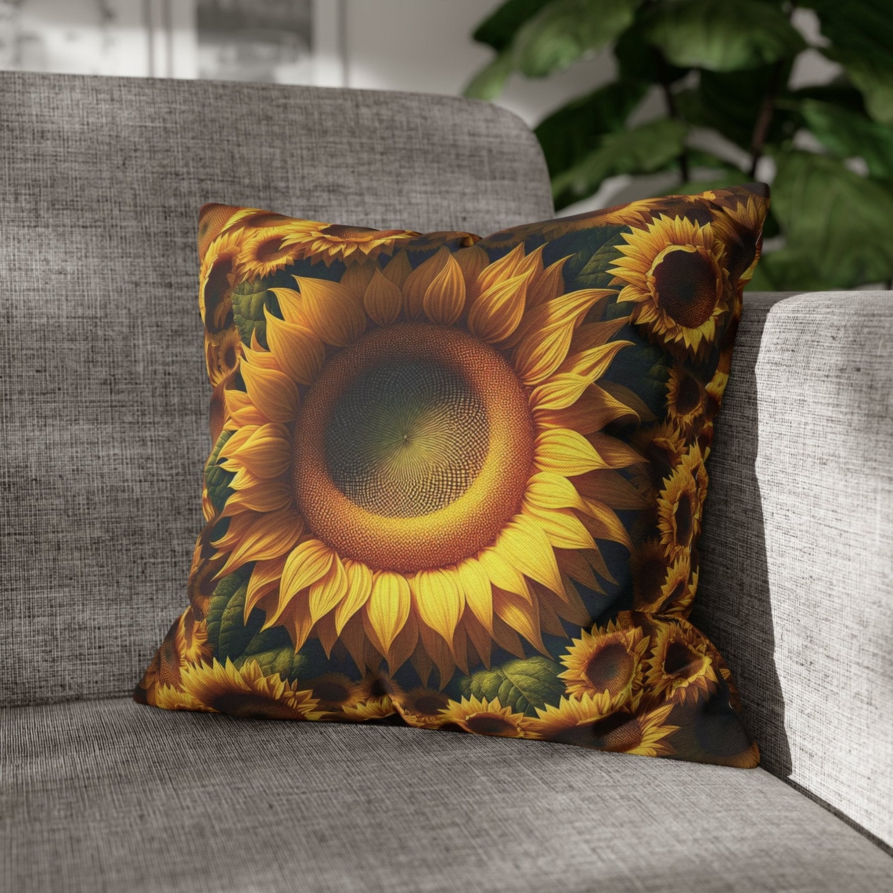 Sunflower Throw Pillow Cover, Throw Pillow Case, Qty 1, (1) - Janlyn's Crafts