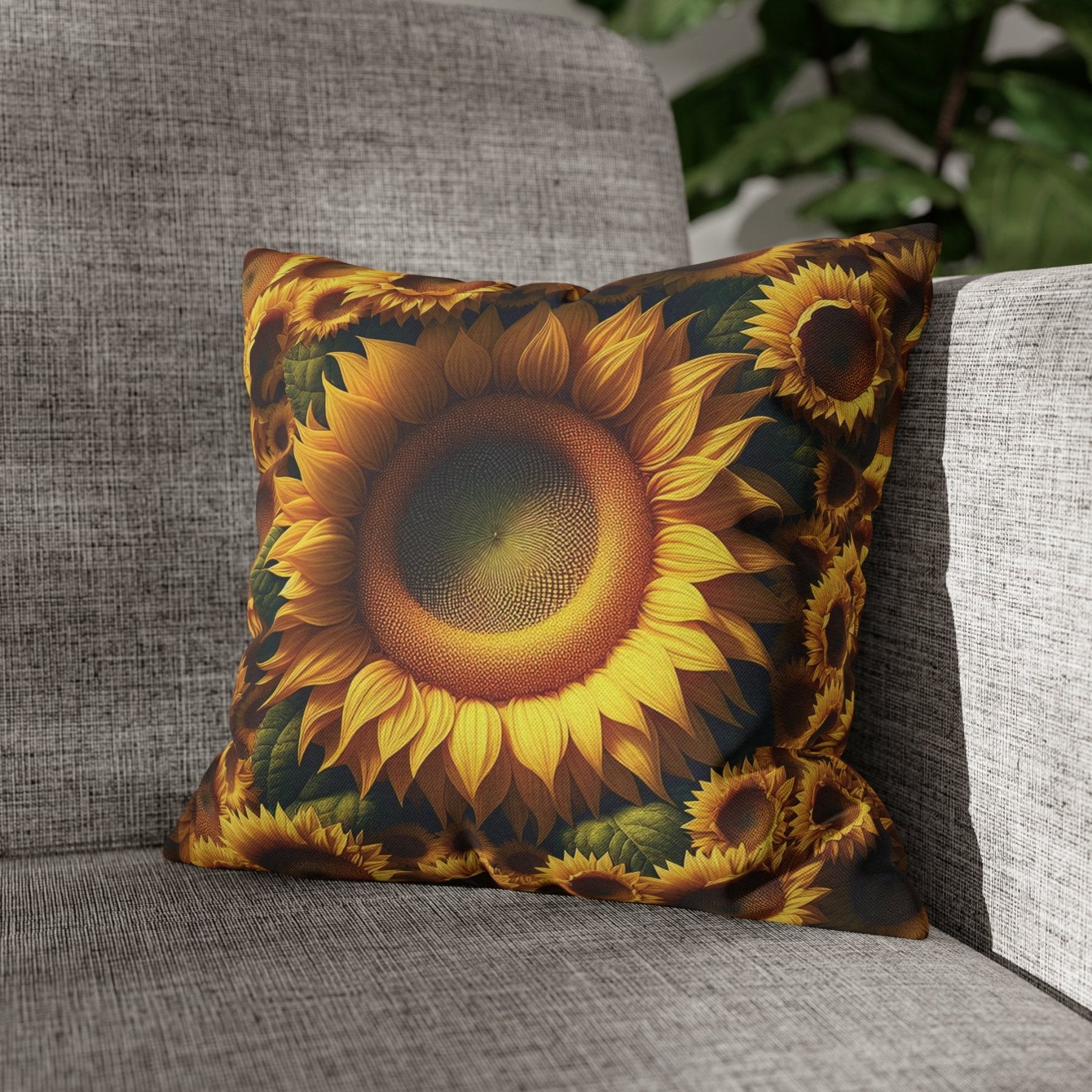 Sunflower Throw Pillow Cover, Throw Pillow Case, Qty 1, (1) - Janlyn's Crafts