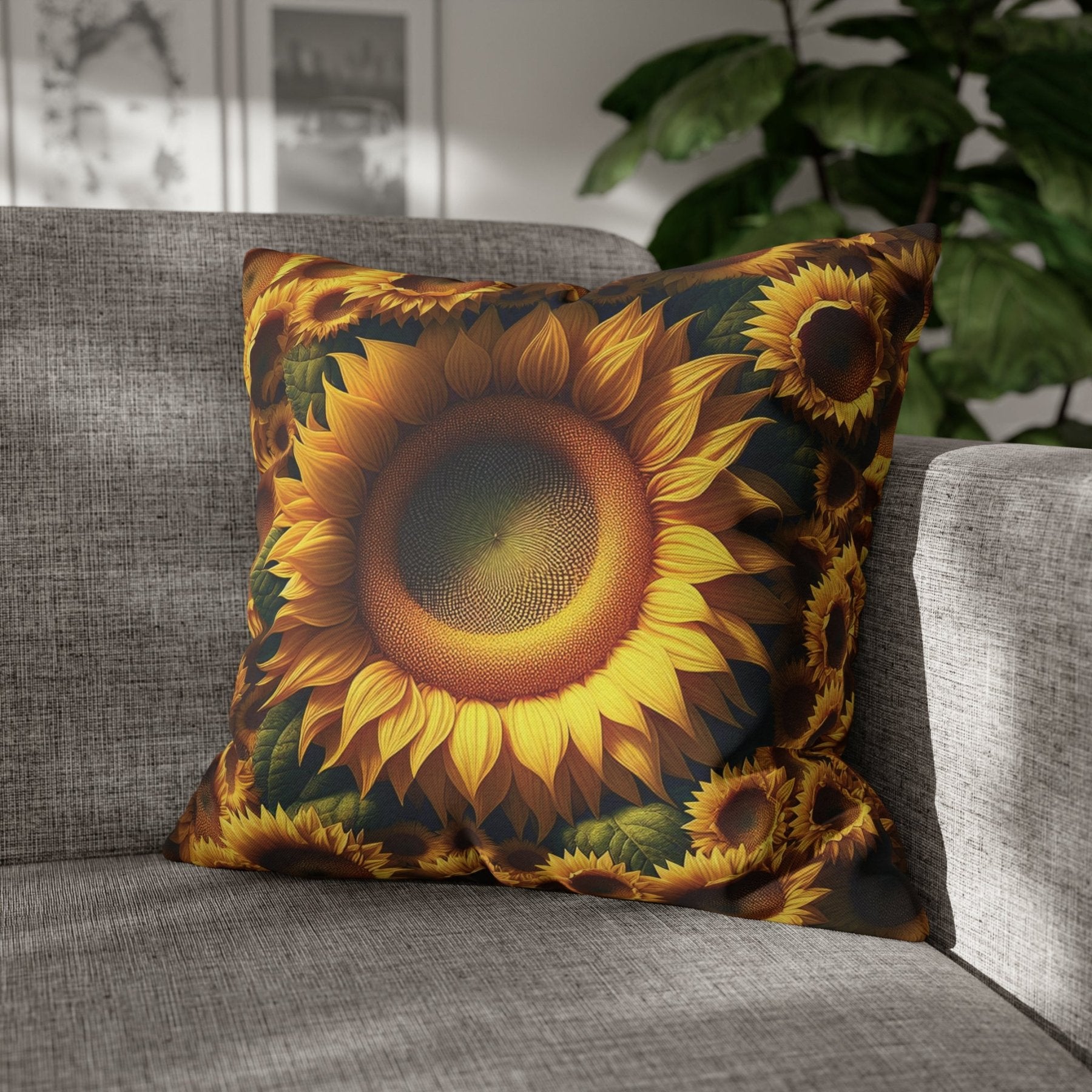 Sunflower Throw Pillow Cover, Throw Pillow Case, Qty 1, (1) - Janlyn's Crafts