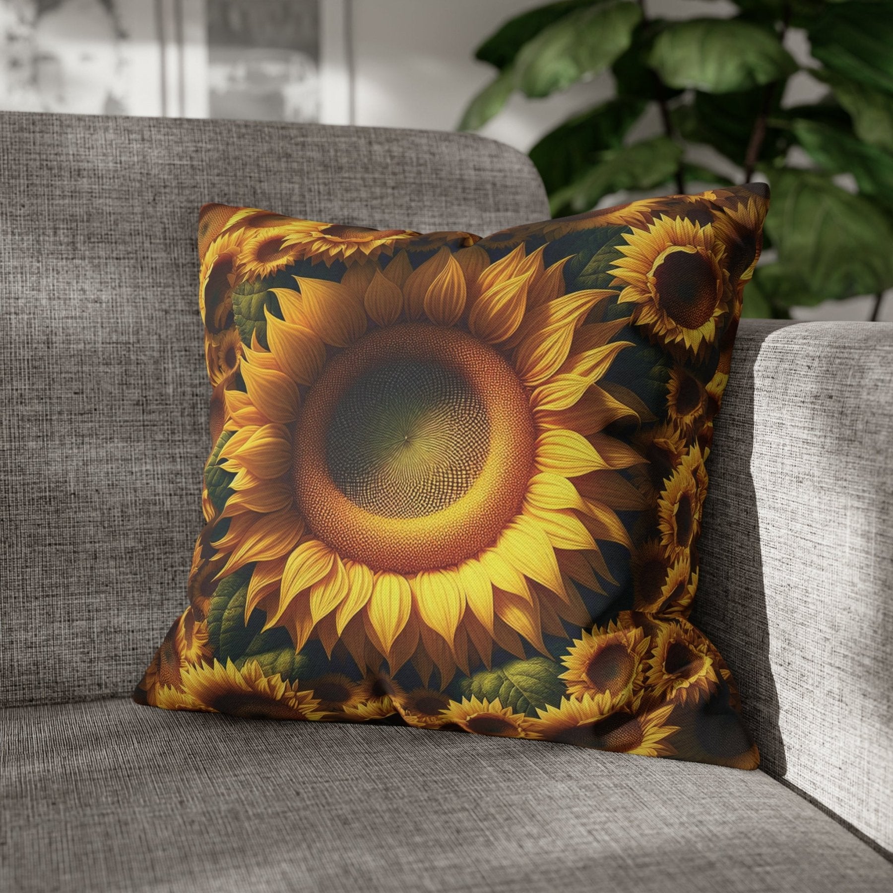 Sunflower Throw Pillow Cover, Throw Pillow Case, Qty 1, (1) - Janlyn's Crafts