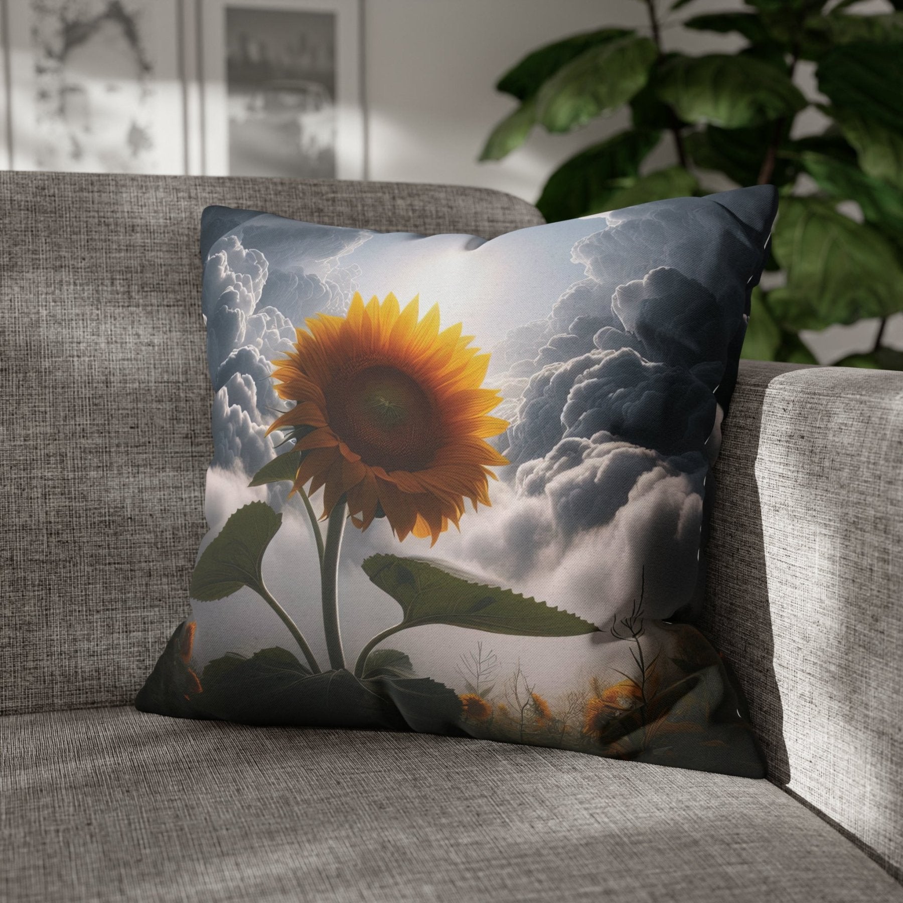 Sunflower Throw Pillow Cover, Throw Pillow Case, Qty 1, (10) - Janlyn's Crafts