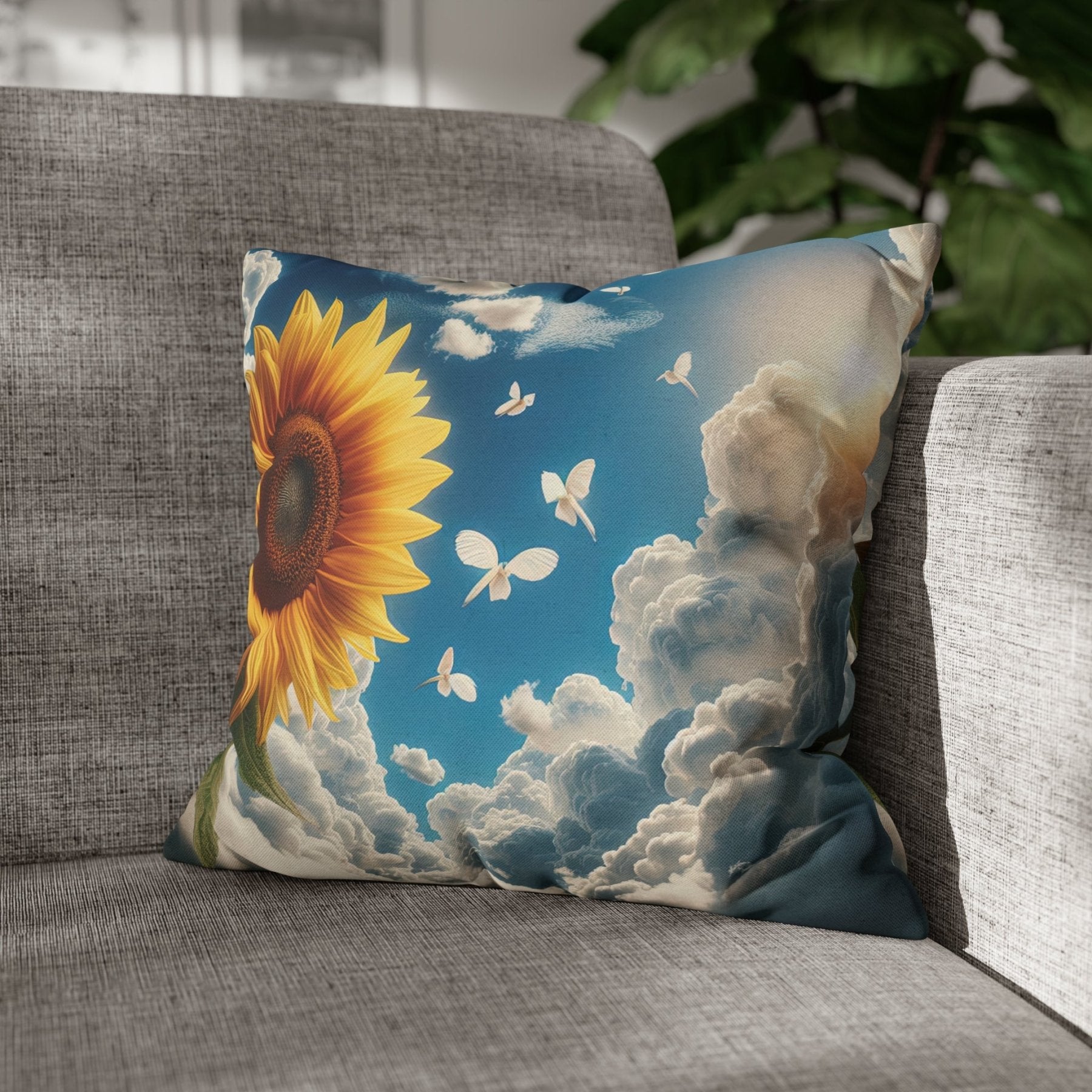 Sunflower Throw Pillow Cover, Throw Pillow Case, Qty 1, (12) - Janlyn's Crafts