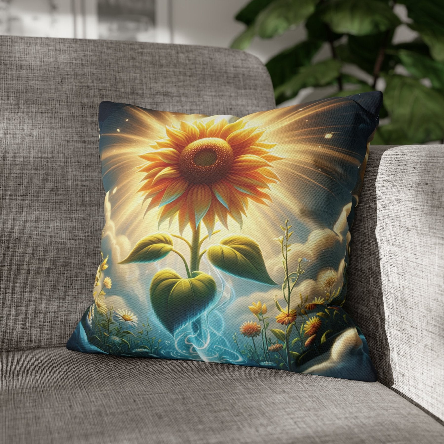 Sunflower Throw Pillow Cover, Throw Pillow Case, Qty 1, (13) - Janlyn's Crafts