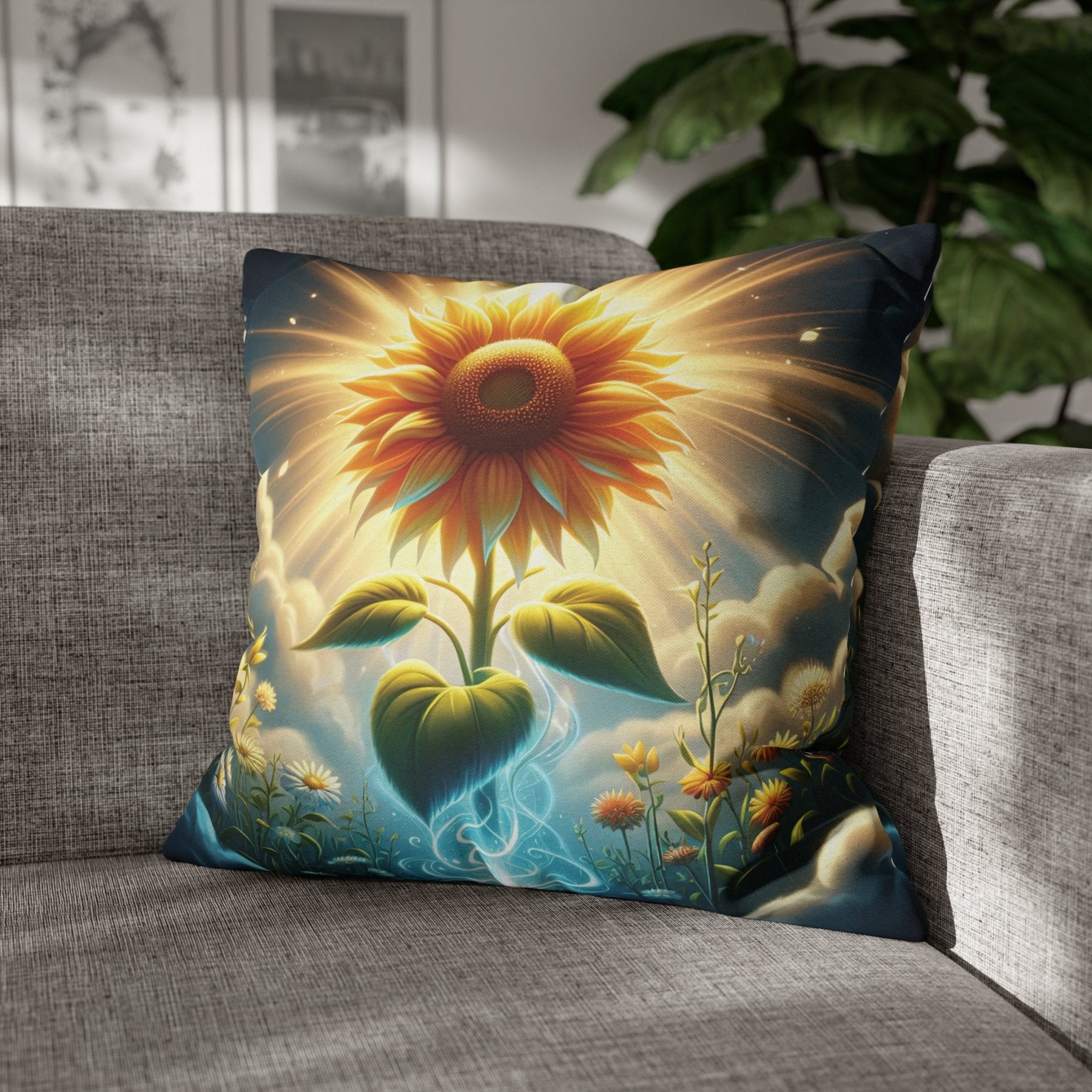 Sunflower Throw Pillow Cover, Throw Pillow Case, Qty 1, (13) - Janlyn's Crafts