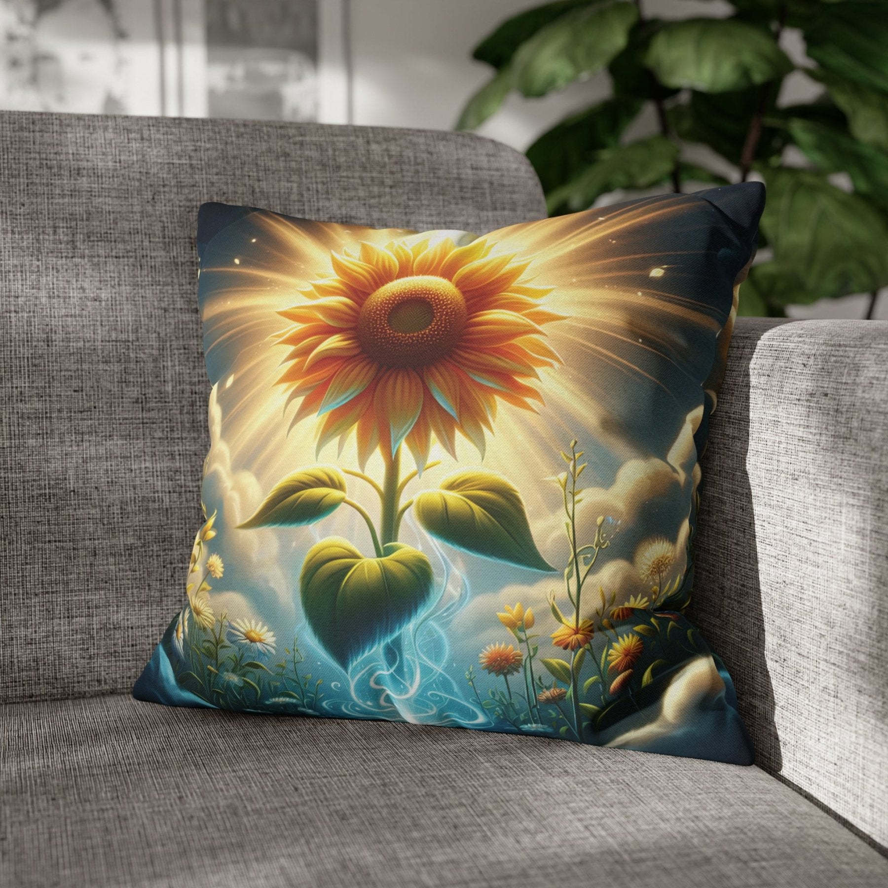 Sunflower Throw Pillow Cover, Throw Pillow Case, Qty 1, (13) - Janlyn's Crafts