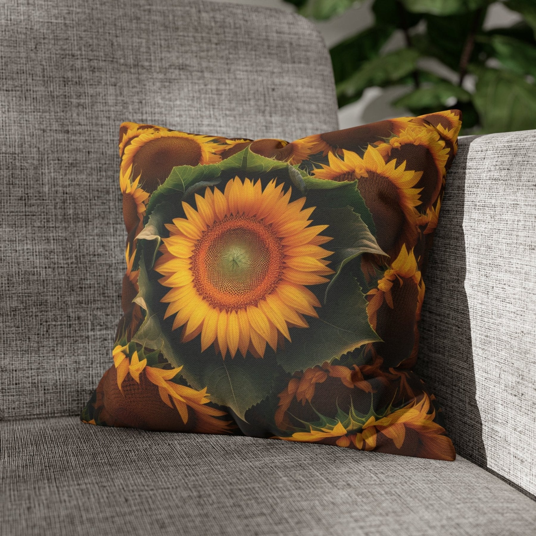 Sunflower Throw Pillow Cover, Throw Pillow Case, Qty 1, (14) - Janlyn's Crafts