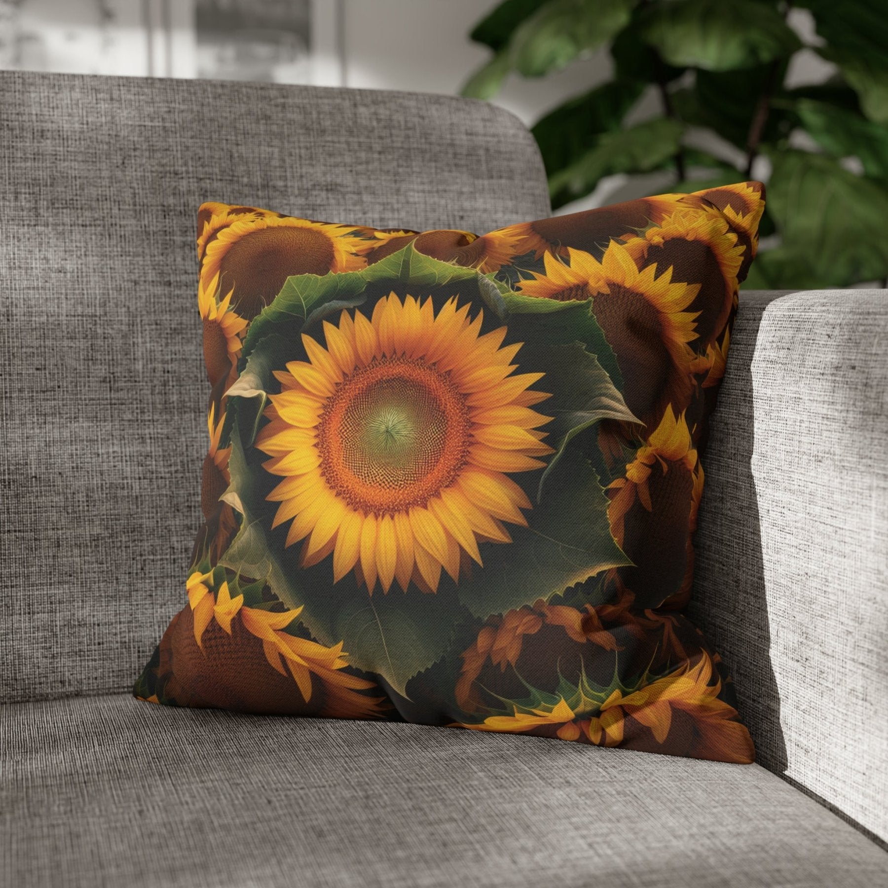 Sunflower Throw Pillow Cover, Throw Pillow Case, Qty 1, (14) - Janlyn's Crafts