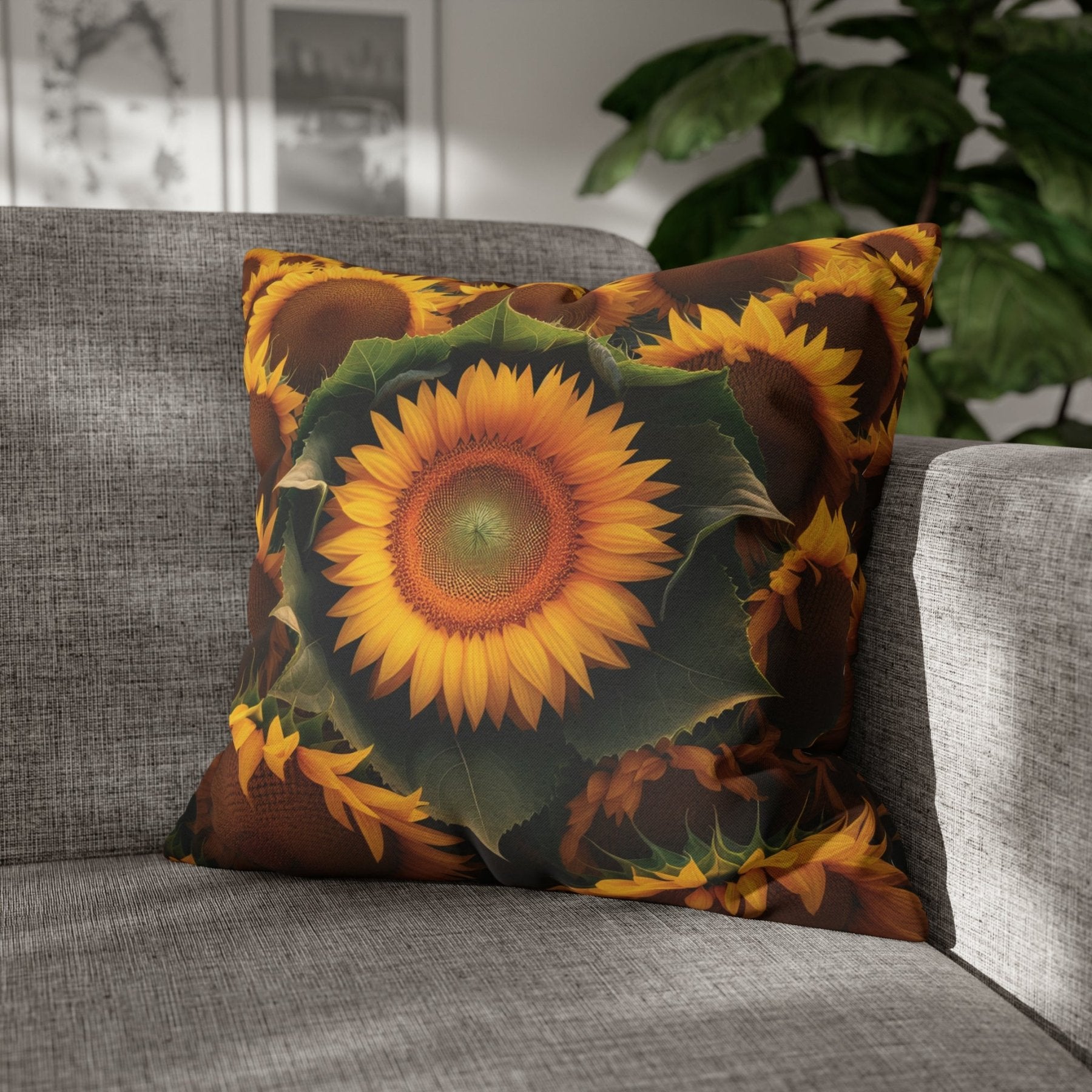 Sunflower Throw Pillow Cover, Throw Pillow Case, Qty 1, (14) - Janlyn's Crafts