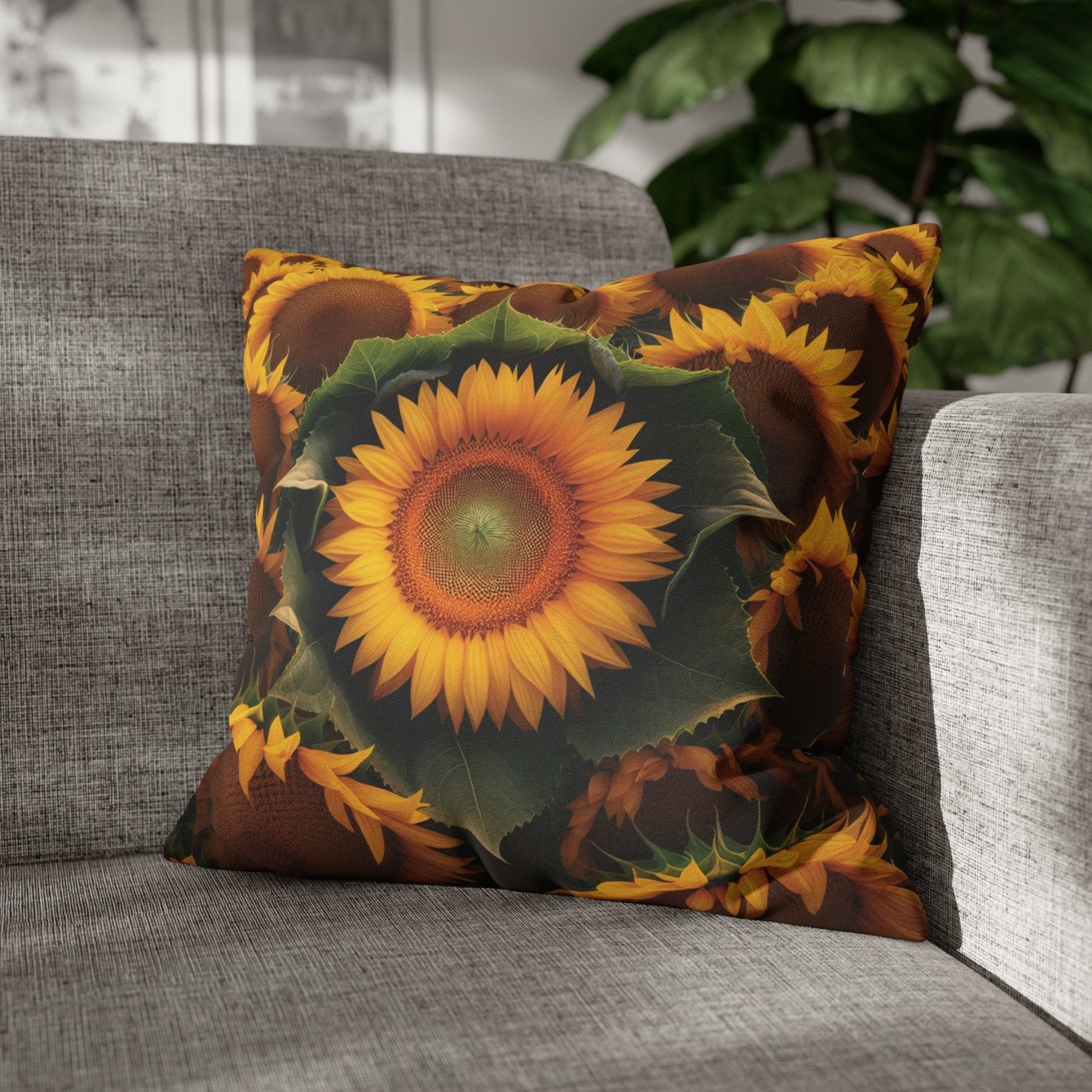 Sunflower Throw Pillow Cover, Throw Pillow Case, Qty 1, (14) - Janlyn's Crafts