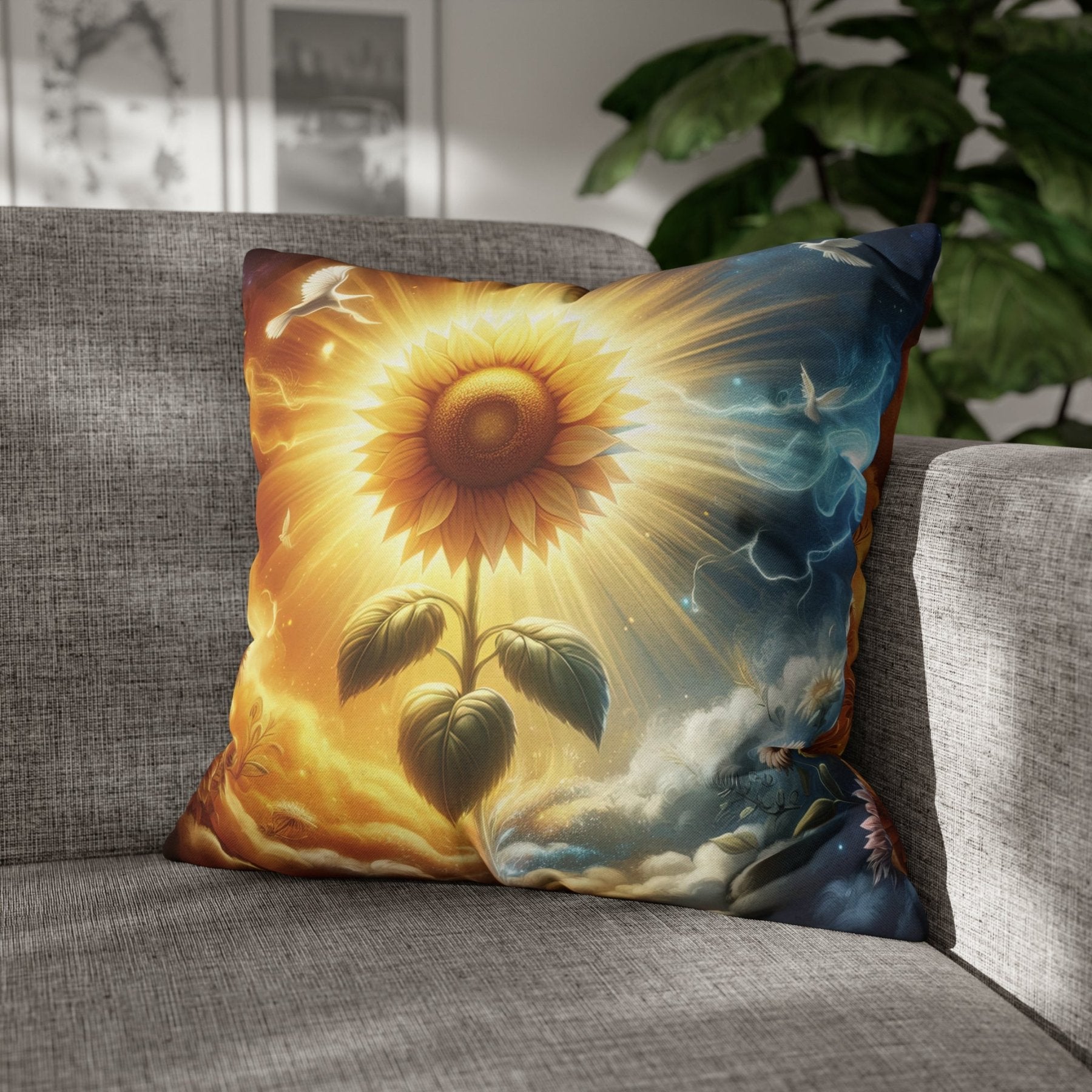 Sunflower Throw Pillow Cover, Throw Pillow Case, Qty 1, (15) - Janlyn's Crafts