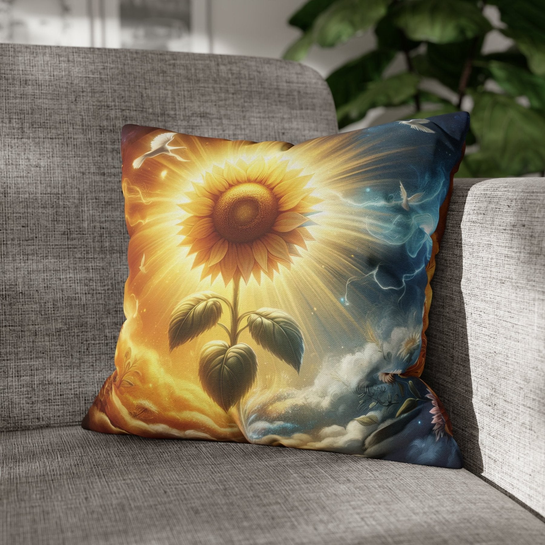 Sunflower Throw Pillow Cover, Throw Pillow Case, Qty 1, (15) - Janlyn's Crafts