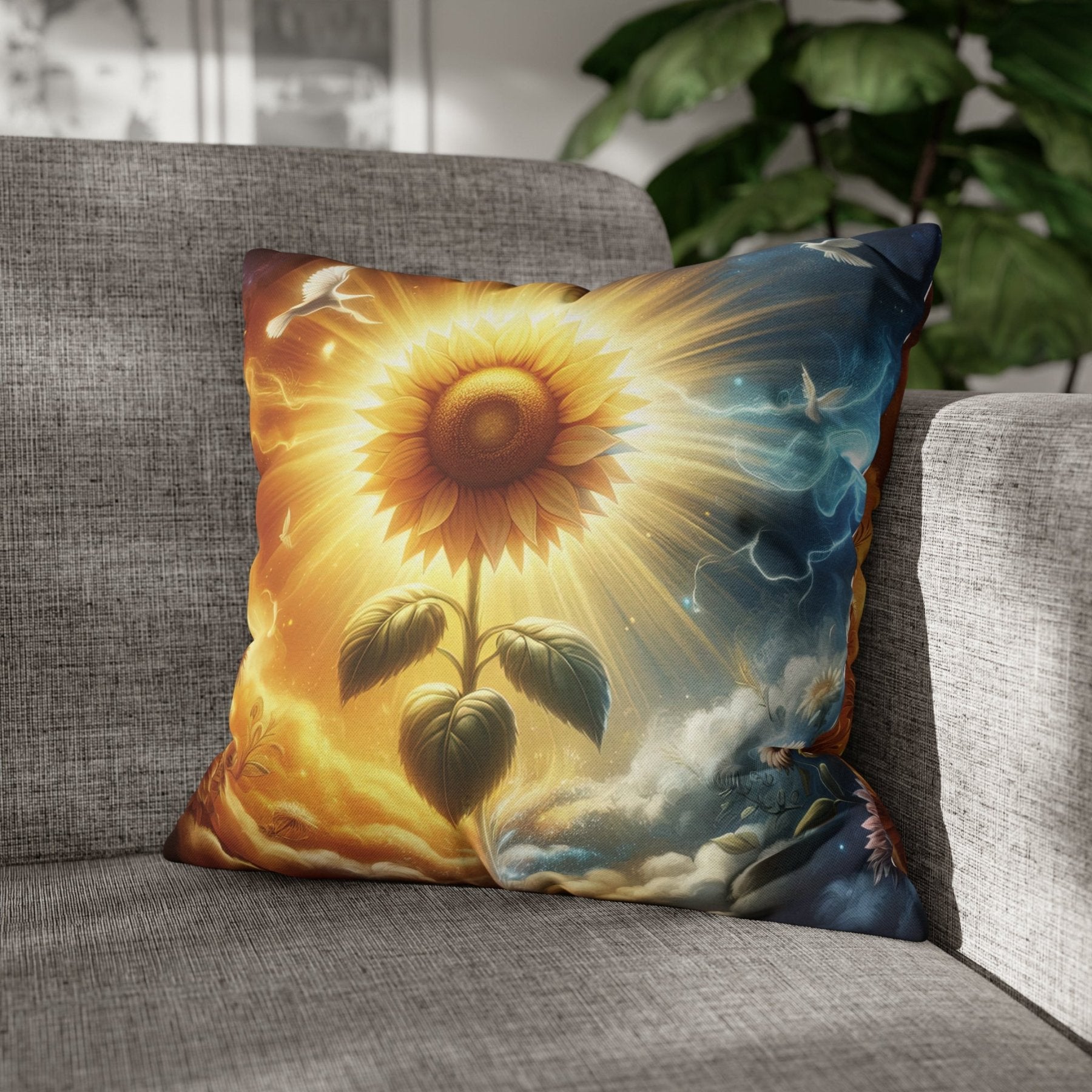 Sunflower Throw Pillow Cover, Throw Pillow Case, Qty 1, (15) - Janlyn's Crafts