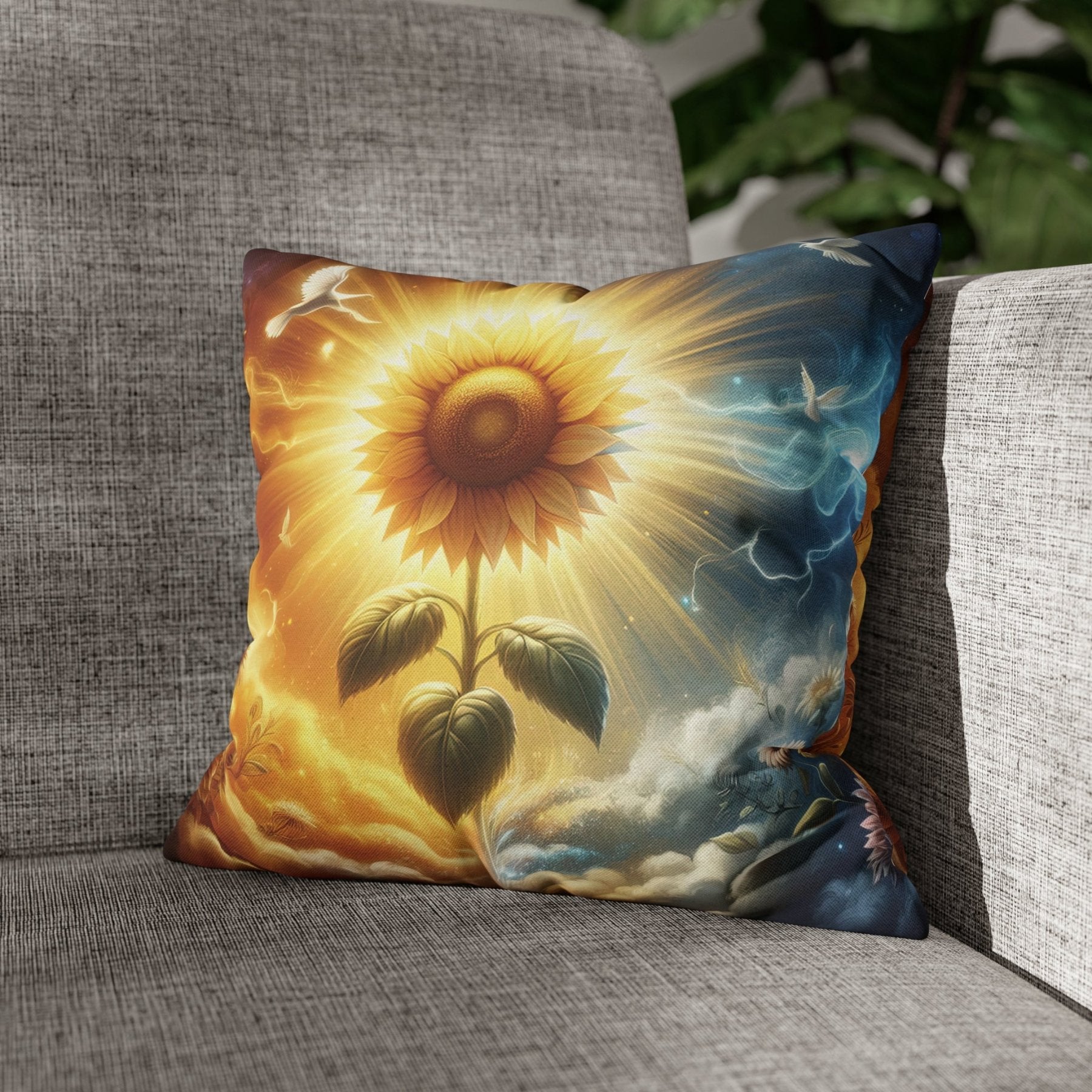 Sunflower Throw Pillow Cover, Throw Pillow Case, Qty 1, (15) - Janlyn's Crafts