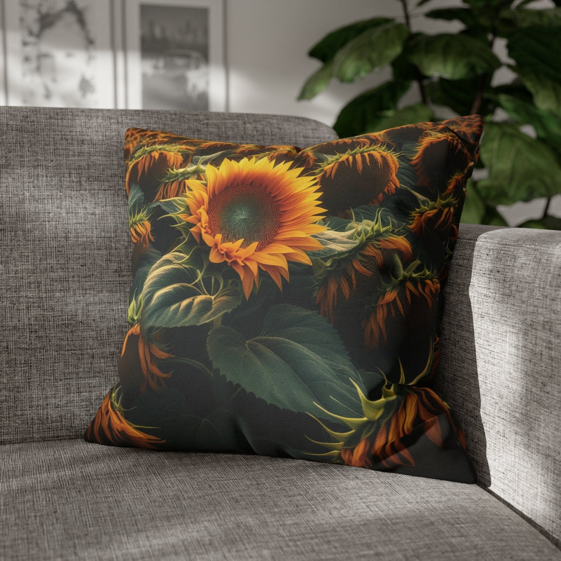 Sunflower Throw Pillow Cover, Throw Pillow Case, Qty 1, (2) - Janlyn's Crafts