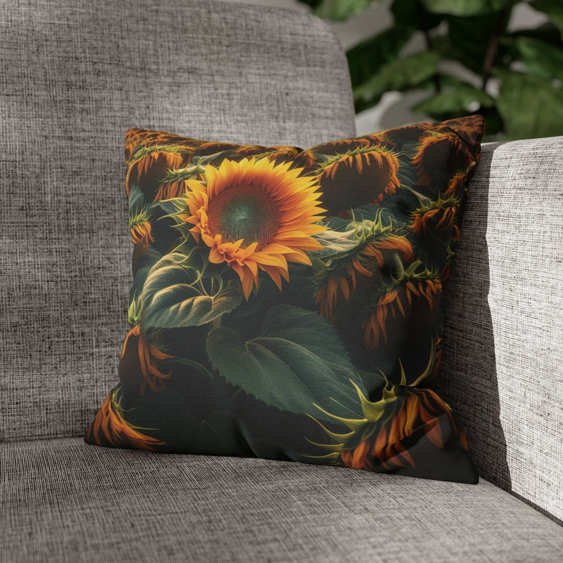 Sunflower Throw Pillow Cover, Throw Pillow Case, Qty 1, (2) - Janlyn's Crafts