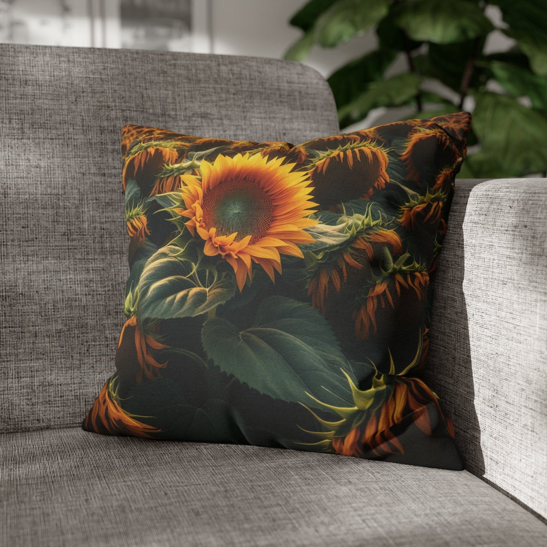 Sunflower Throw Pillow Cover, Throw Pillow Case, Qty 1, (2) - Janlyn's Crafts