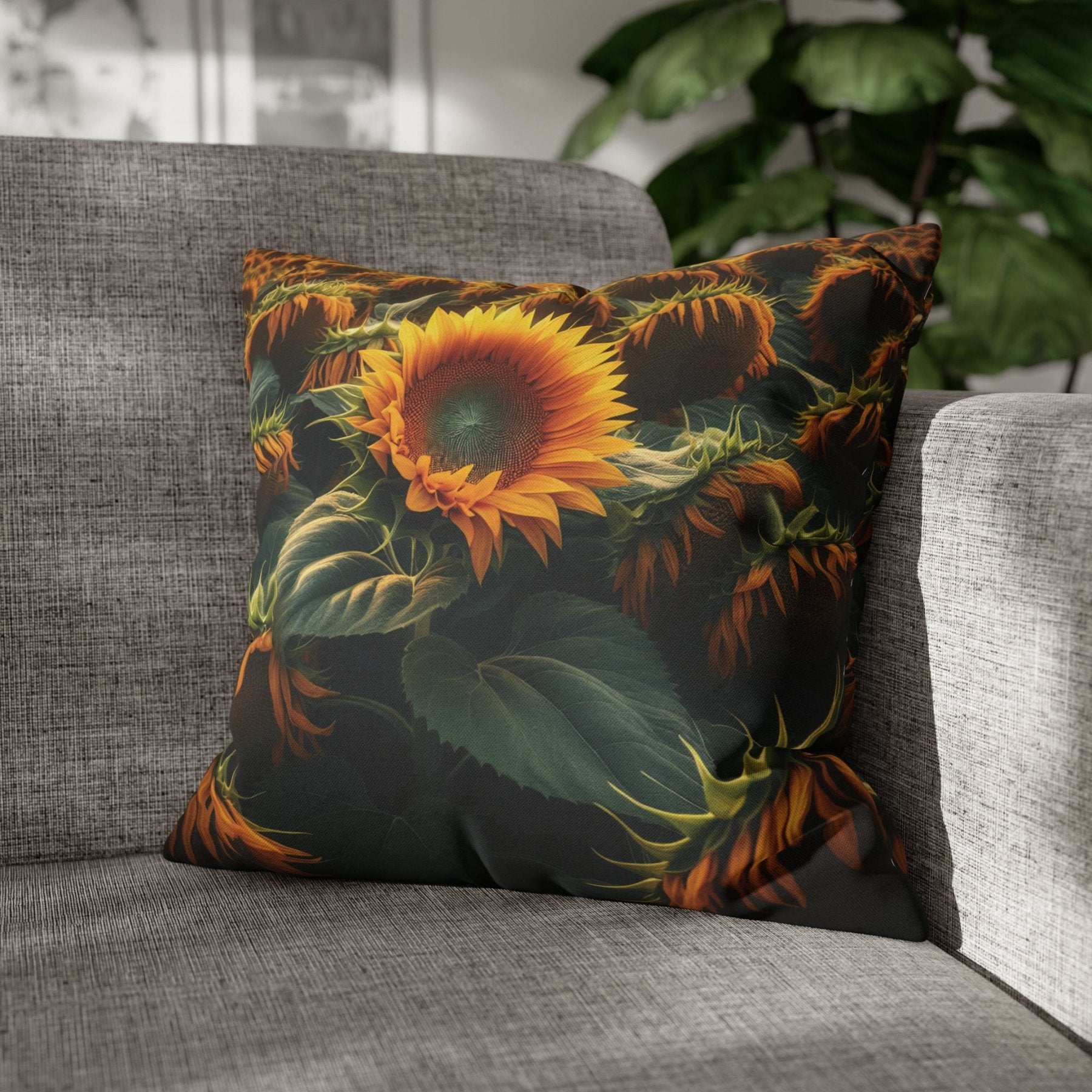 Sunflower Throw Pillow Cover, Throw Pillow Case, Qty 1, (2) - Janlyn's Crafts