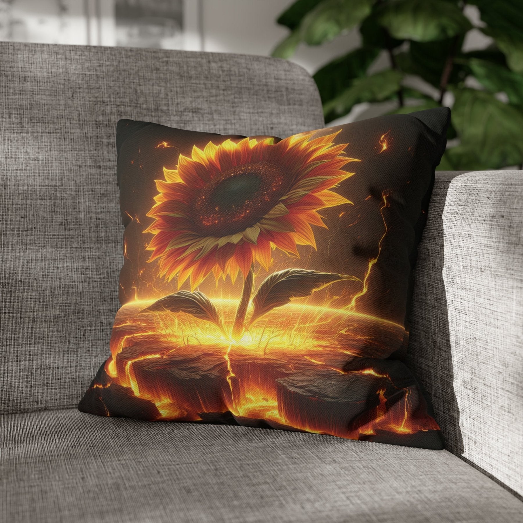 Sunflower Throw Pillow Cover, Throw Pillow Case, Qty 1, (3) - Janlyn's Crafts