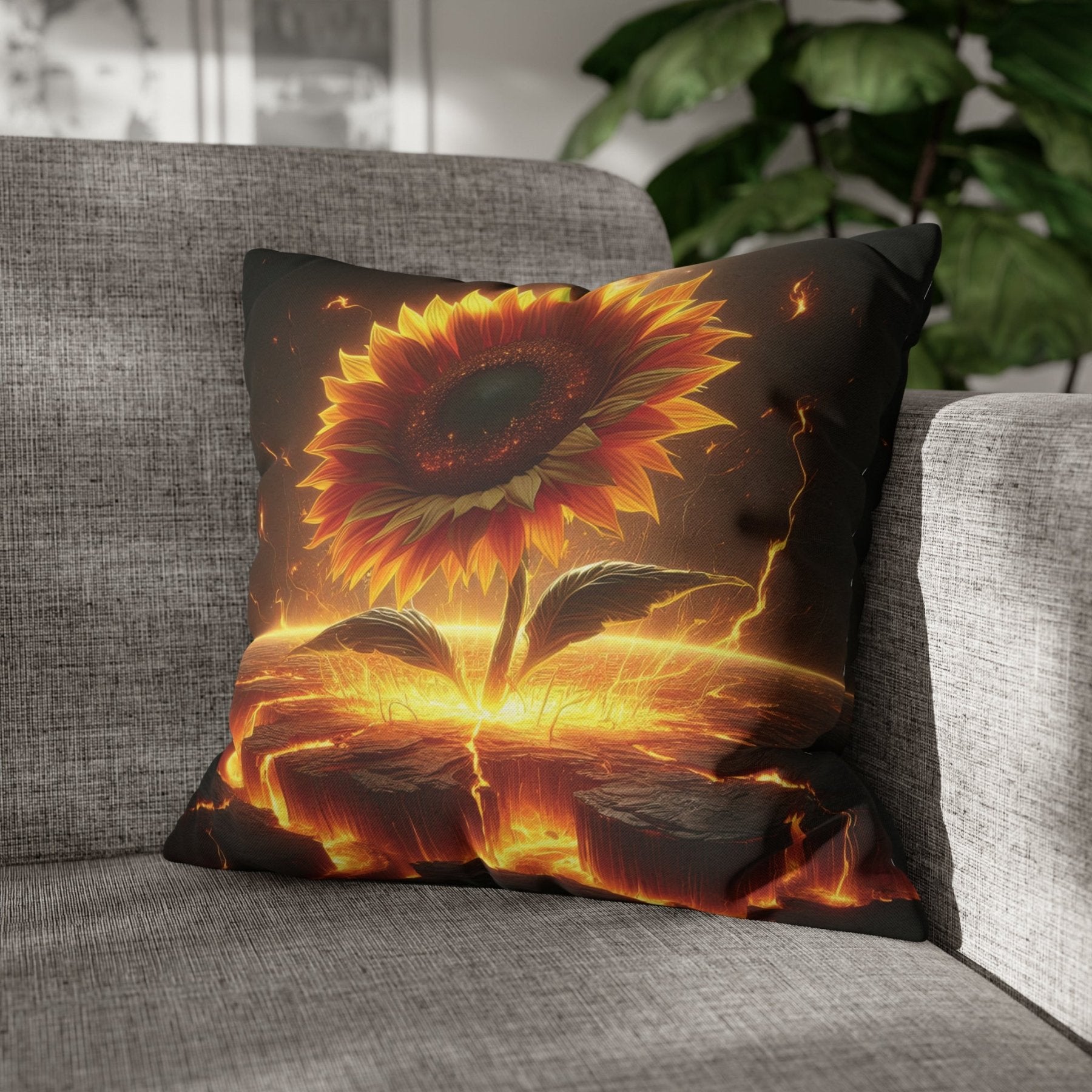 Sunflower Throw Pillow Cover, Throw Pillow Case, Qty 1, (3) - Janlyn's Crafts