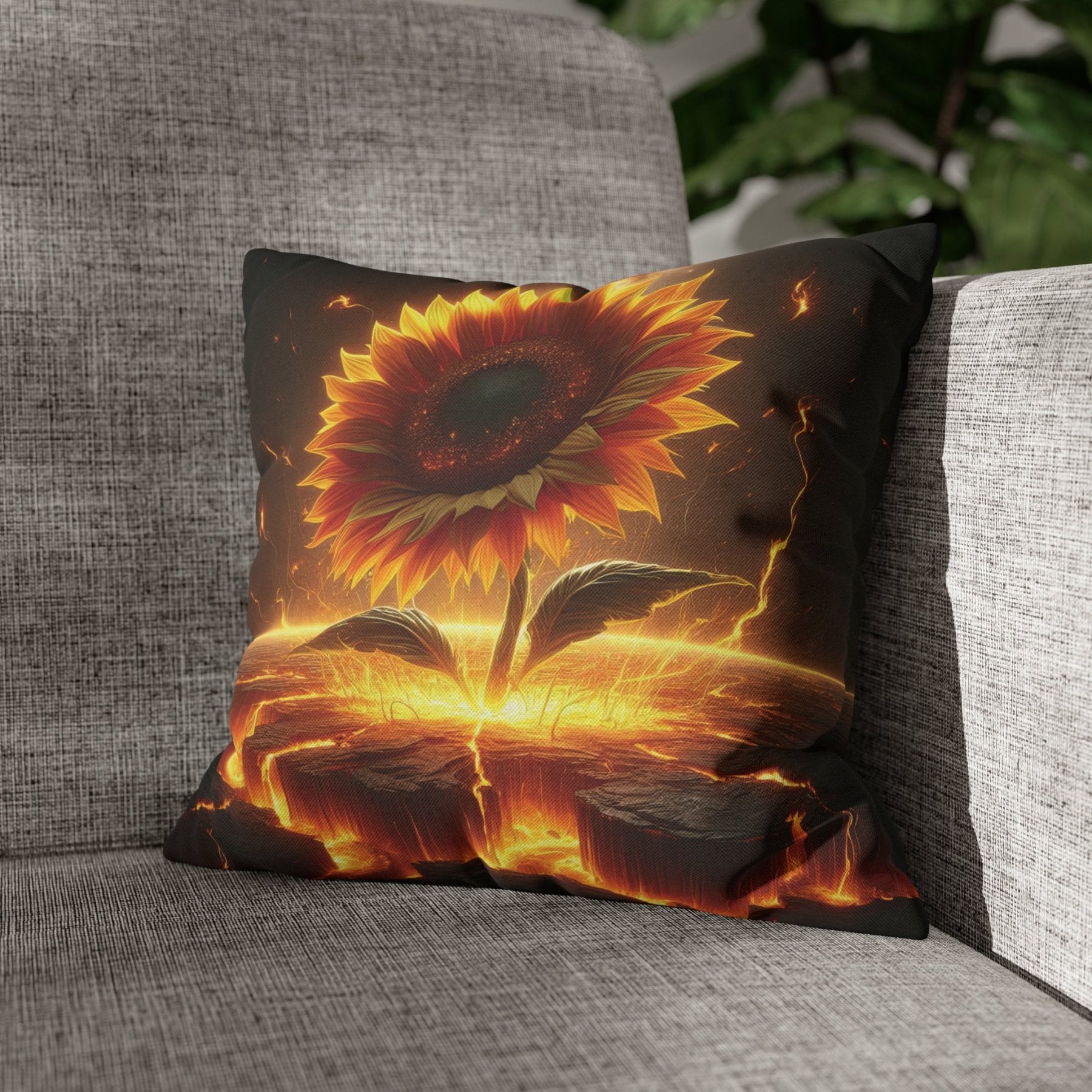 Sunflower Throw Pillow Cover, Throw Pillow Case, Qty 1, (3) - Janlyn's Crafts