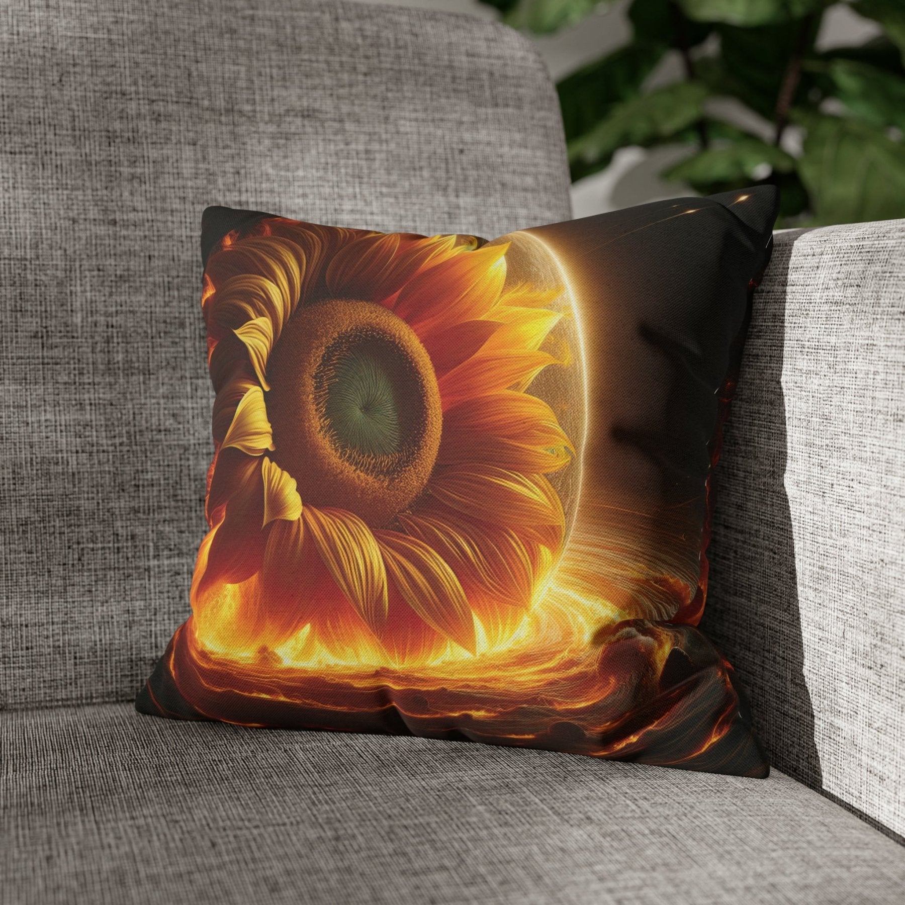 Sunflower Throw Pillow Cover, Throw Pillow Case, Qty 1, (5) - Janlyn's Crafts