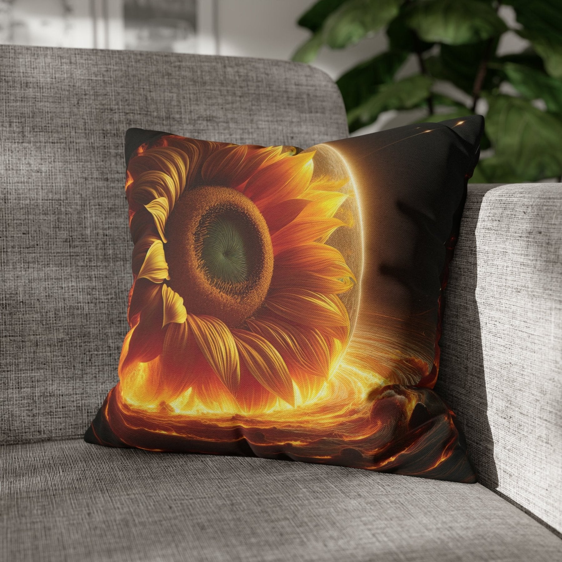 Sunflower Throw Pillow Cover, Throw Pillow Case, Qty 1, (5) - Janlyn's Crafts