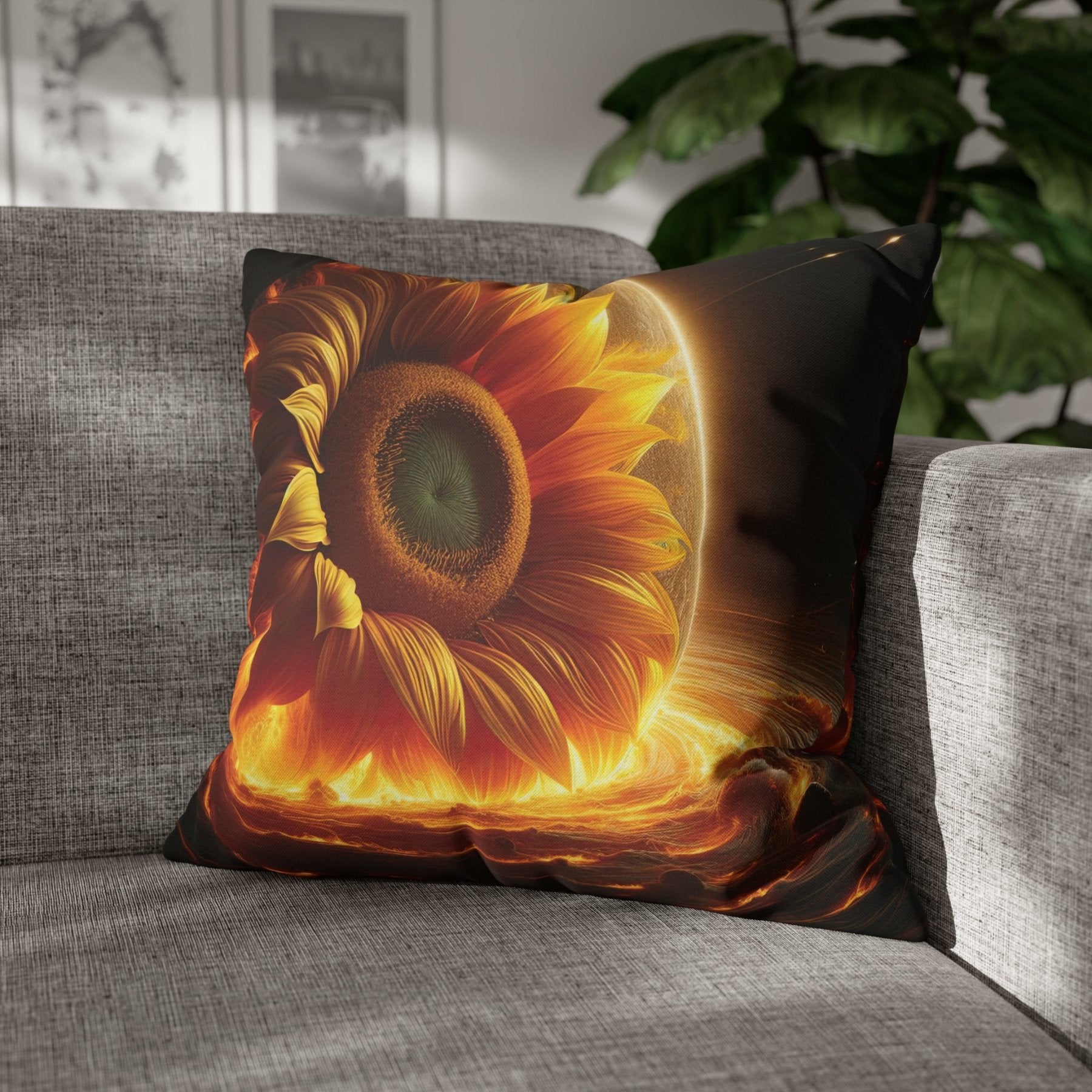 Sunflower Throw Pillow Cover, Throw Pillow Case, Qty 1, (5) - Janlyn's Crafts