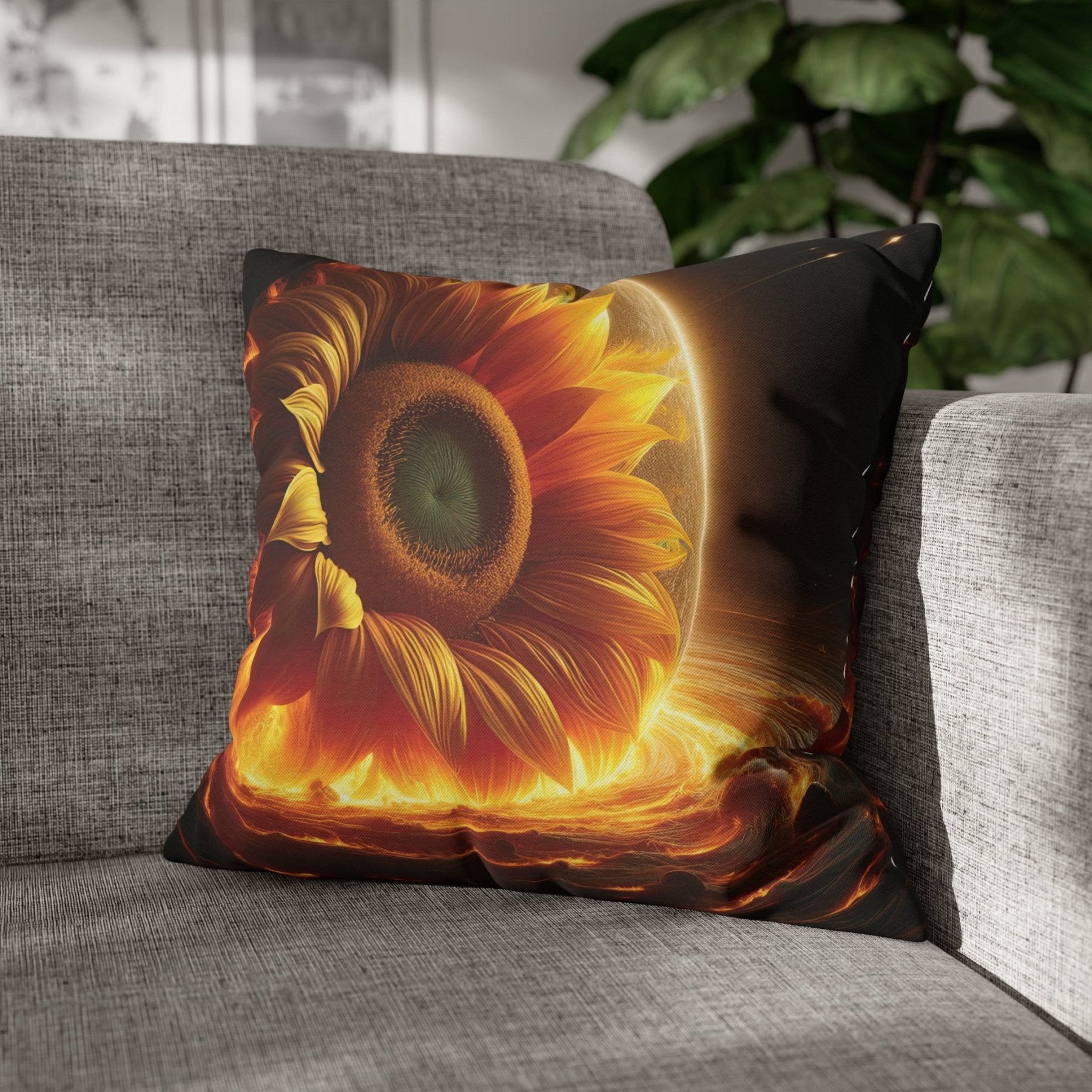 Sunflower Throw Pillow Cover, Throw Pillow Case, Qty 1, (5) - Janlyn's Crafts