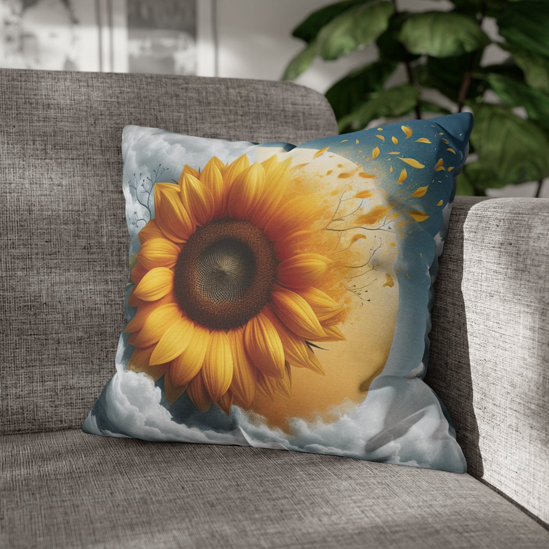 Sunflower Throw Pillow Cover, Throw Pillow Case, Qty 1, (6) - Janlyn's Crafts